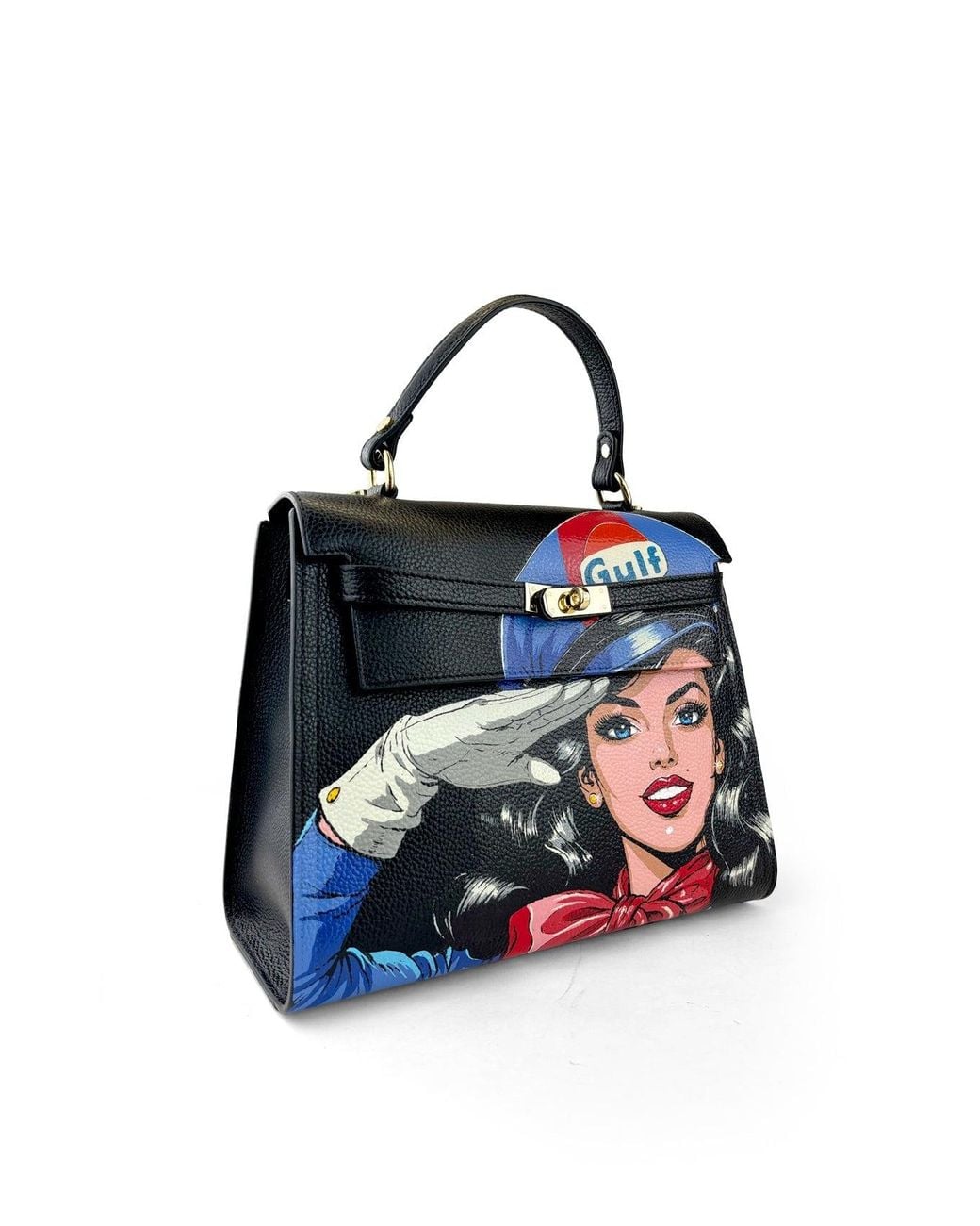 Maison Rubaiyat Blue Lulu Hand-Painted Leather Top Handle Bag – Gulf