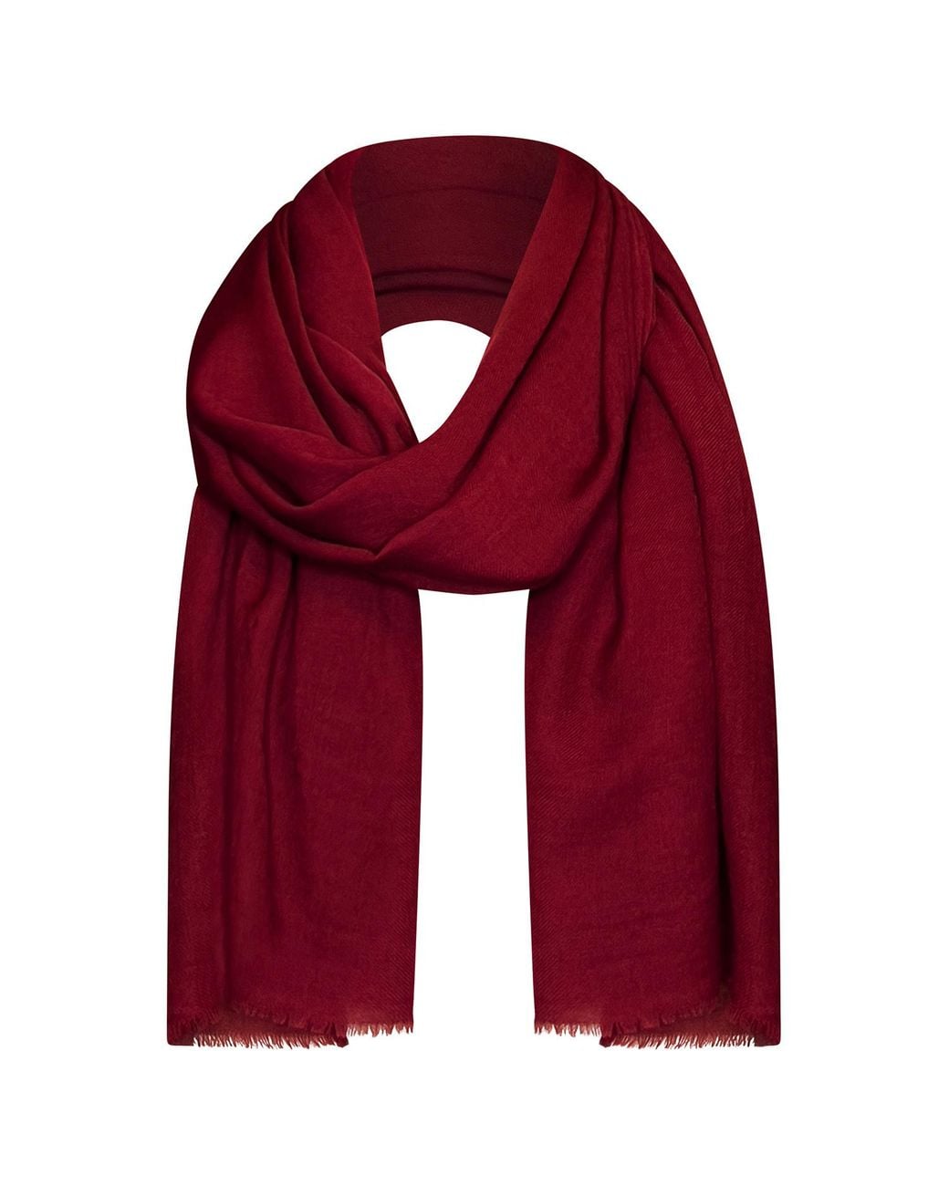 Alie Street London Red Aurielle Silk Wool Scarf Deep Wine