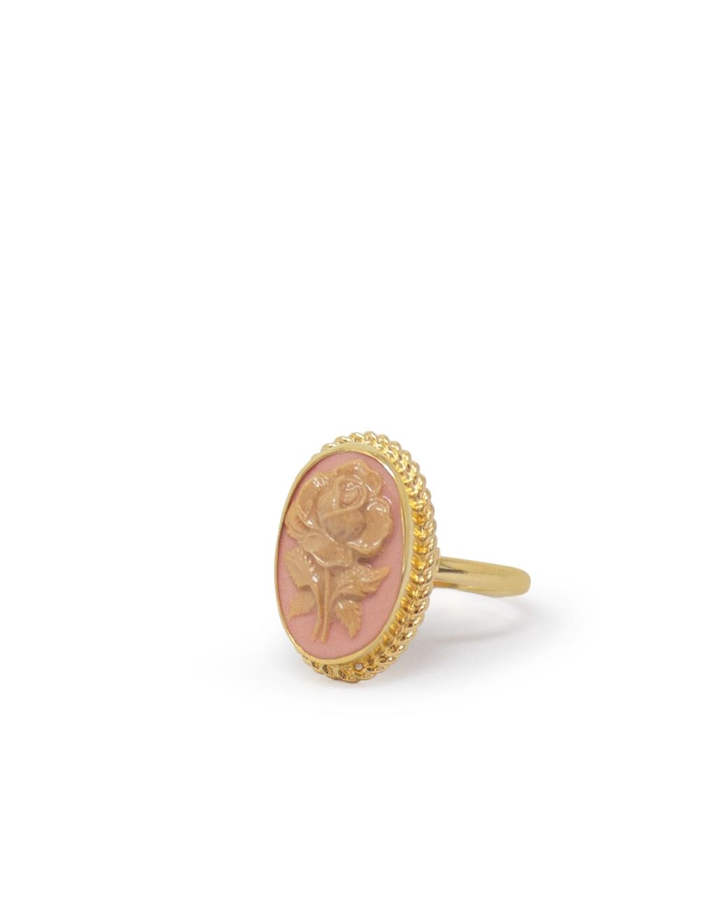 Vintouch Italy Natural Plated Flower Cameo Ring