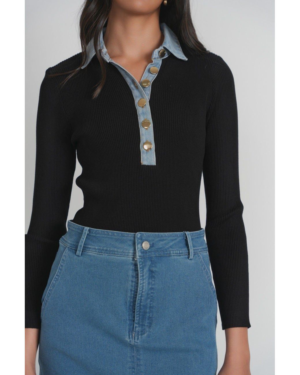 Luum Black Salina Top