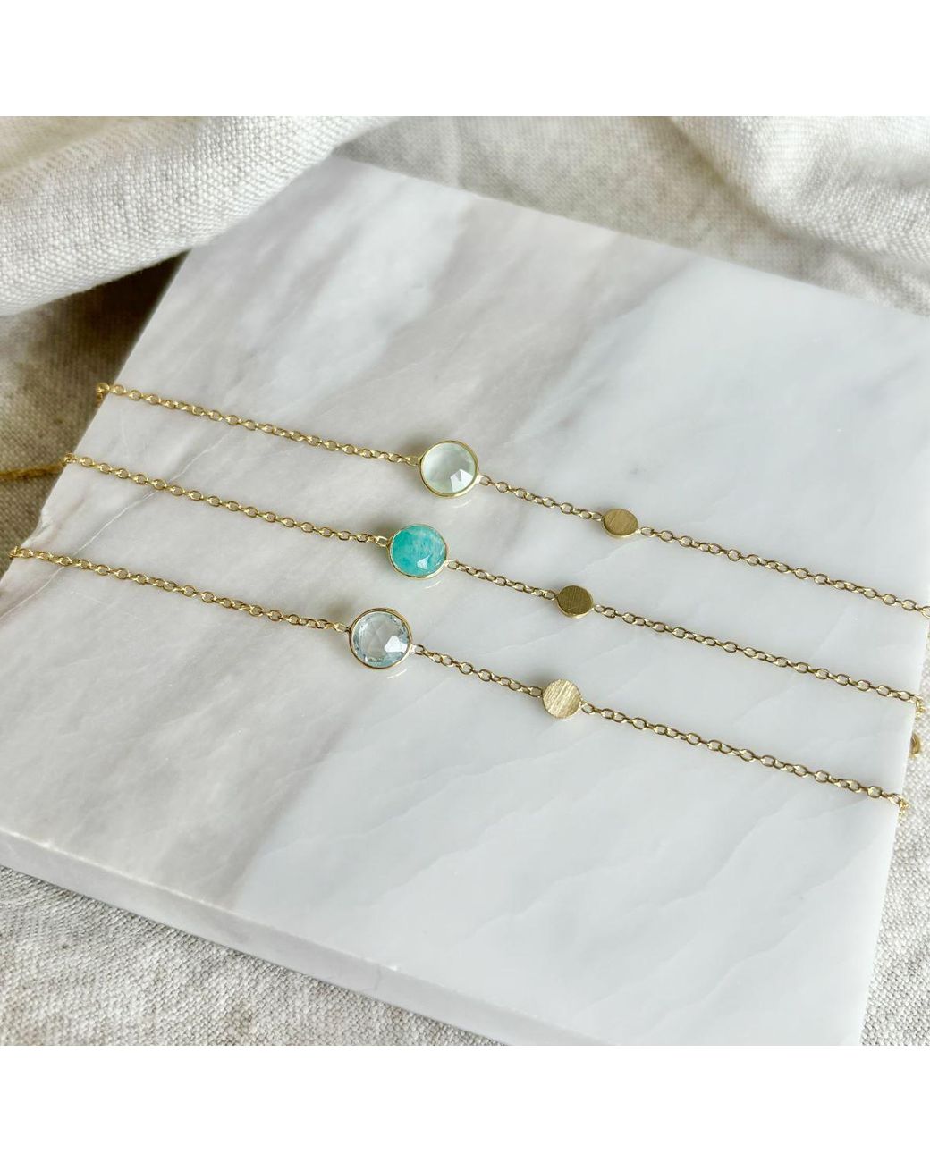 Auree Jewellery Metallic Salina Amazonite & Disc Bracelet