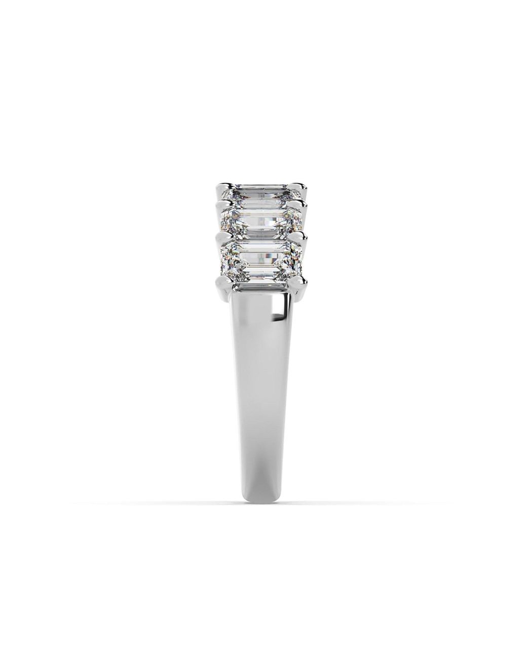 Artisan White 14K Seven Stone Ring With Emerald Cut Lab-Grown Diamonds