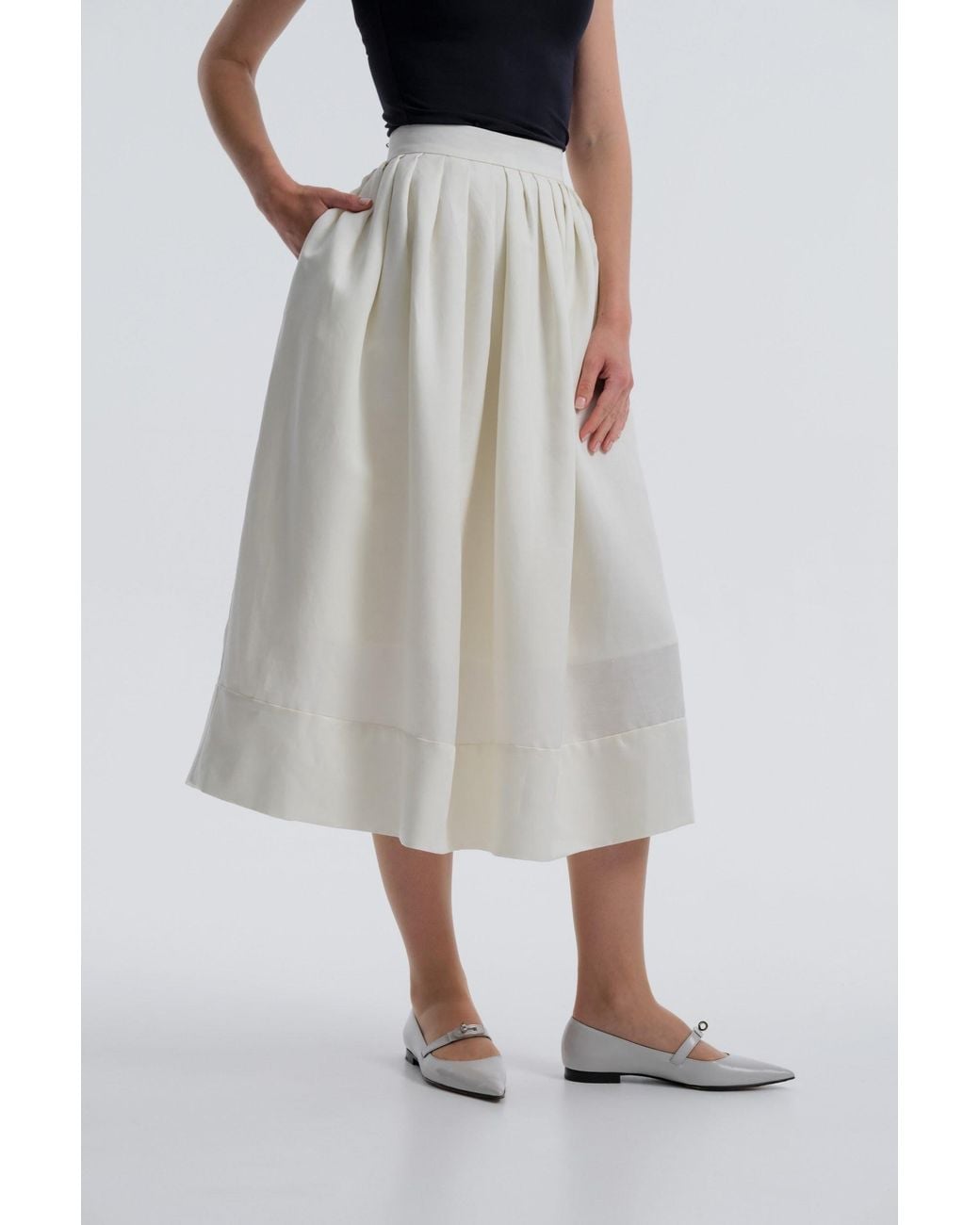 Baltér Natural Minorca Lait Midi Skirt