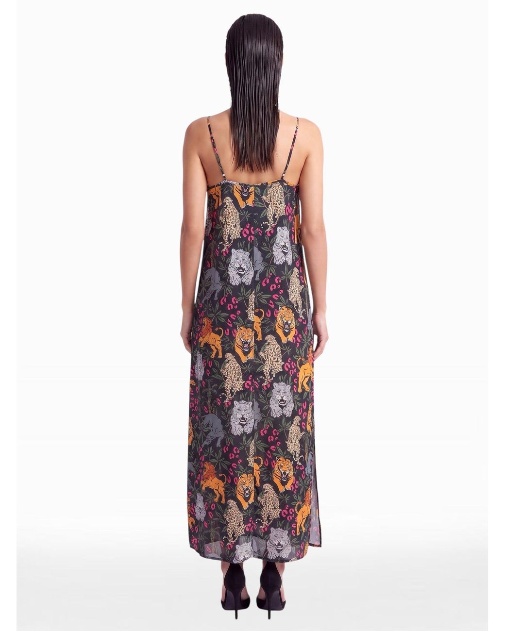 Any Old Iron Blue Big Cats Long Dress
