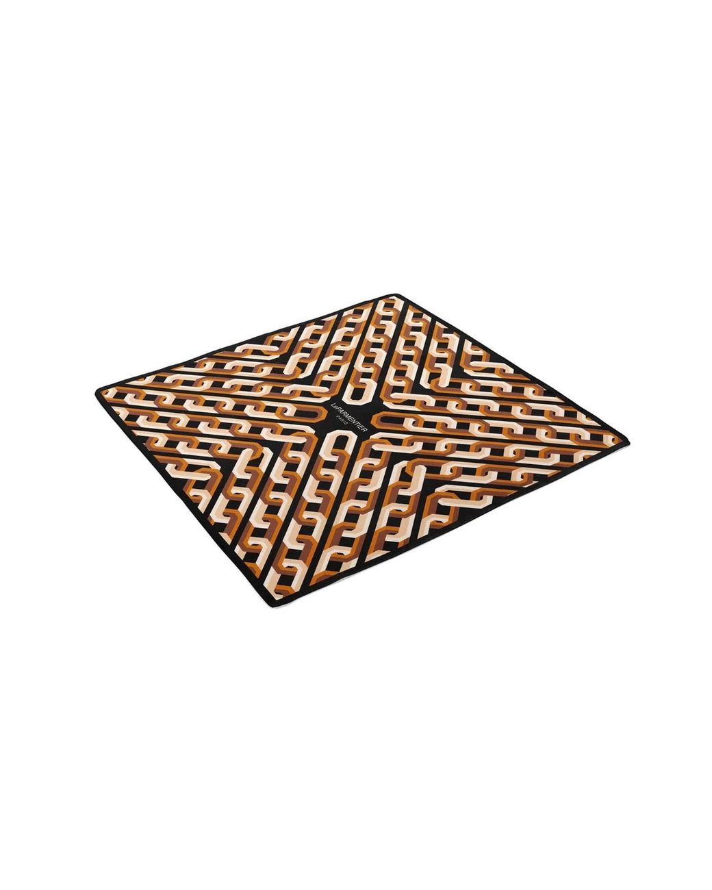 Le Parmentier Black Chain Motif Bandana Silk Scarf