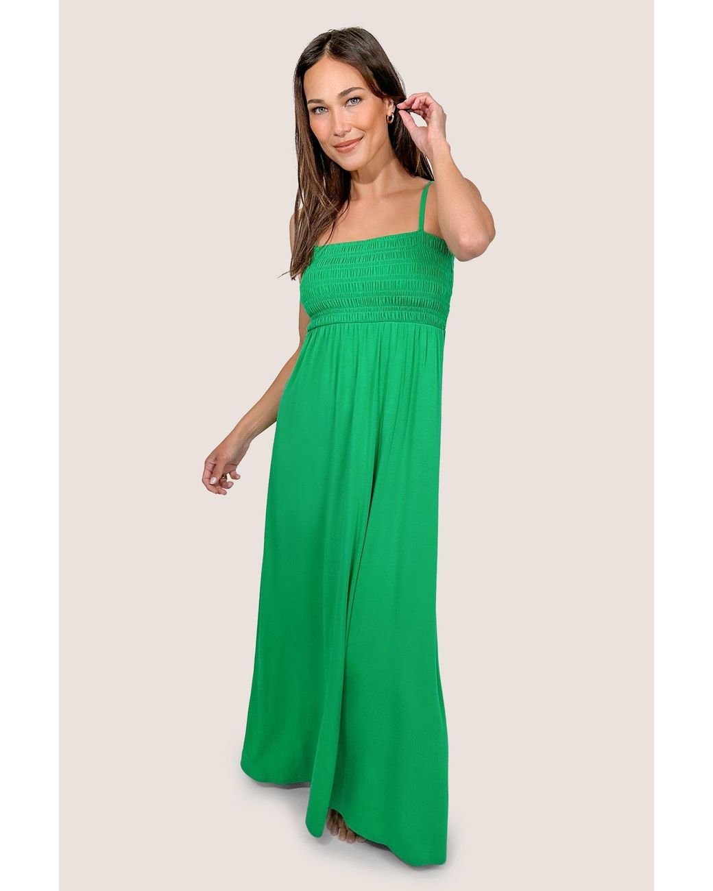 JJwinks Green Bra-Free Smocked Modal Maxi Dress