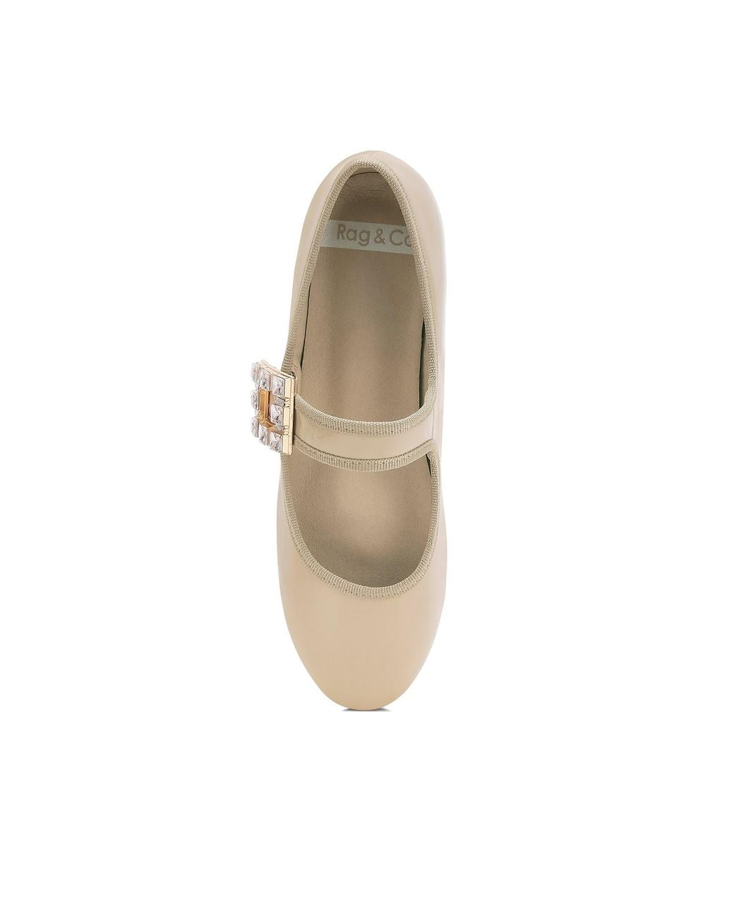 Rag & Co White Upstage Brooch Mary Jane Ballerinas