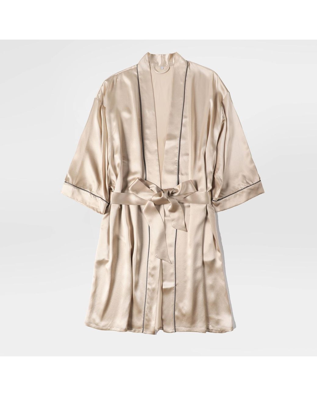 Soft Strokes Silk Natural Neutrals Pure Silk Kimono Robe And Slip Dress Gift Set