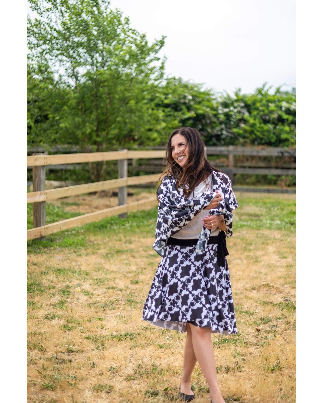 FORZA CAVALLO Black Mirror Horse Square Scarf