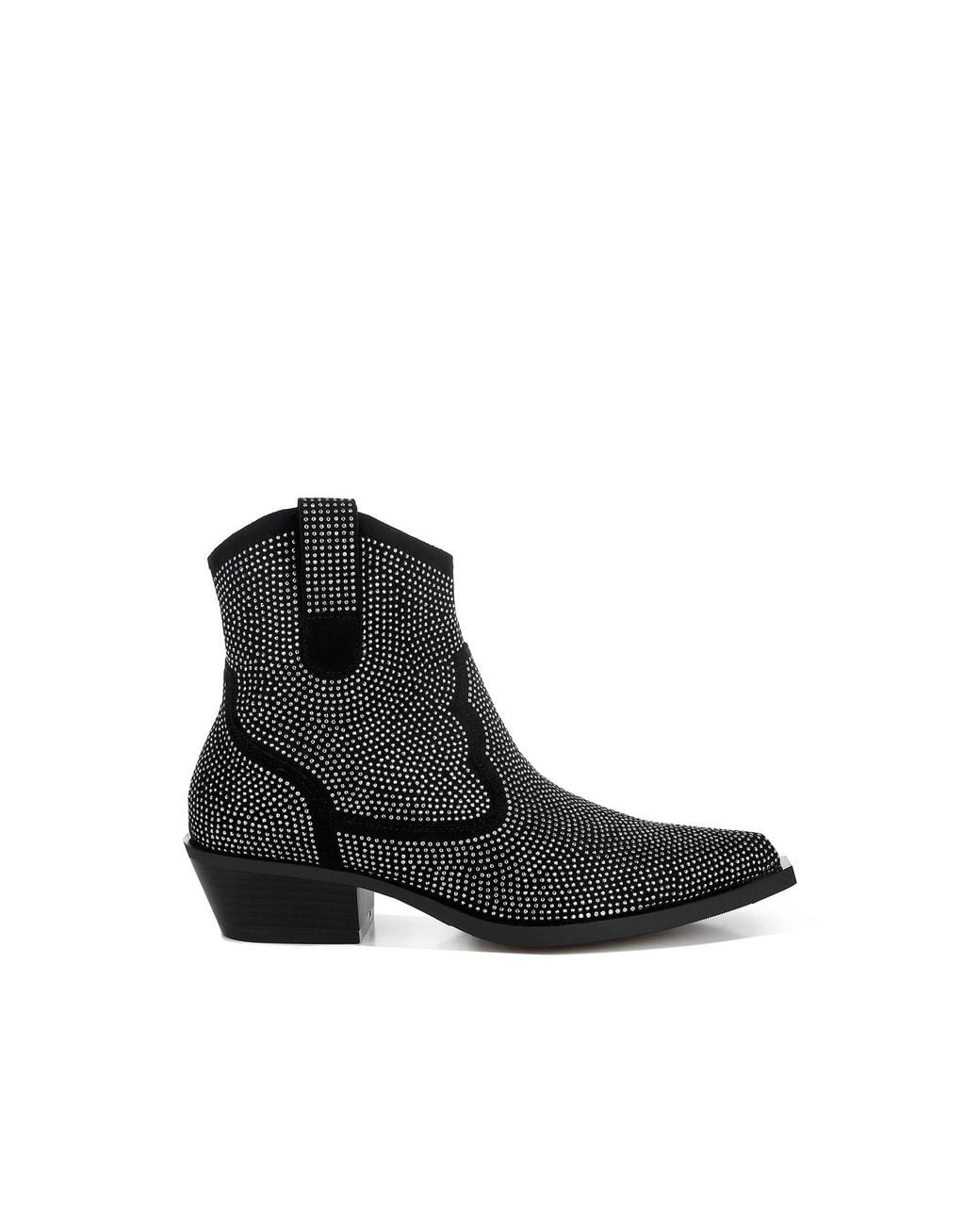 Rag & Co Black Costello Rhinestones Embellished Cowboy Boots