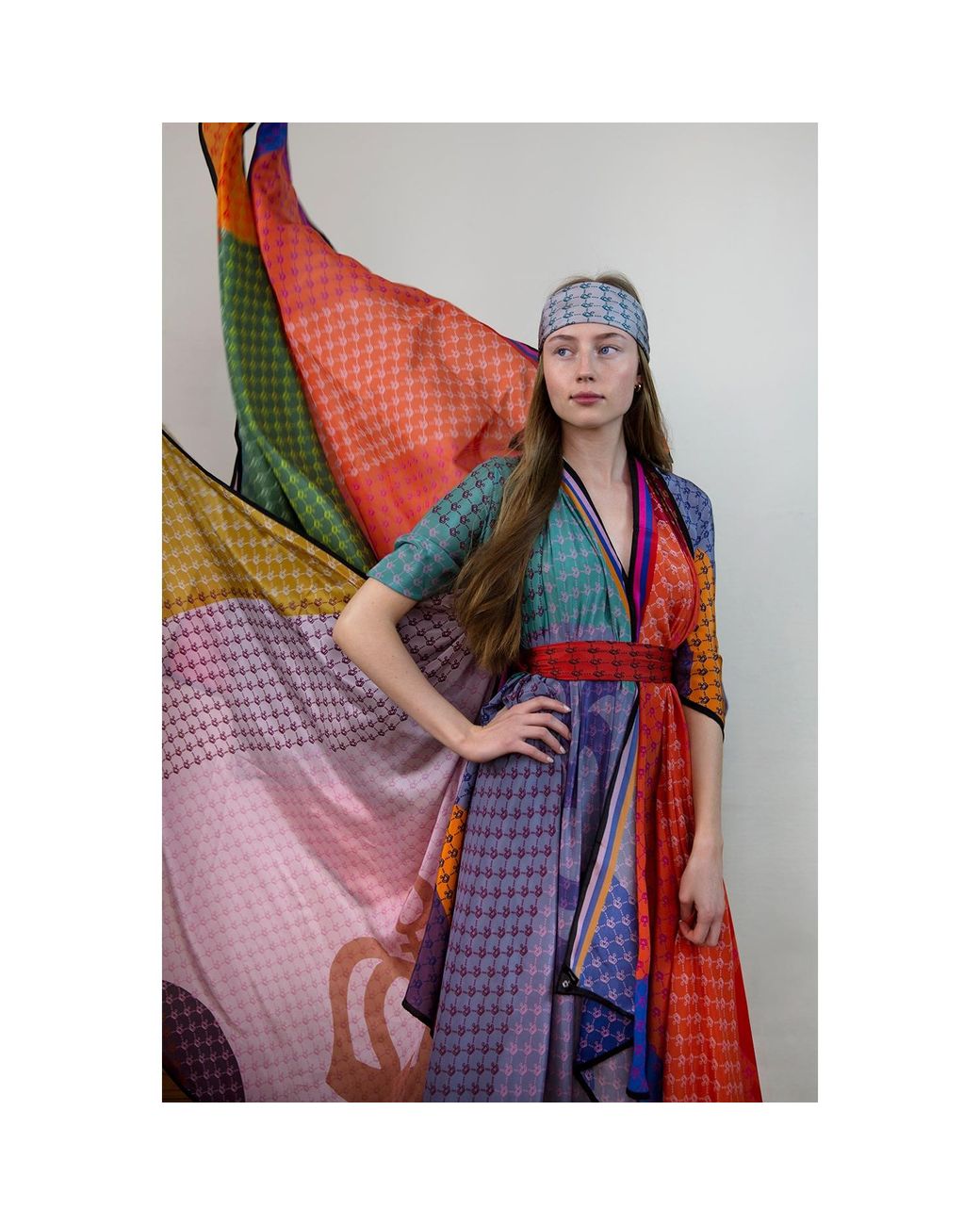 Kueen Blue Silk Scarf