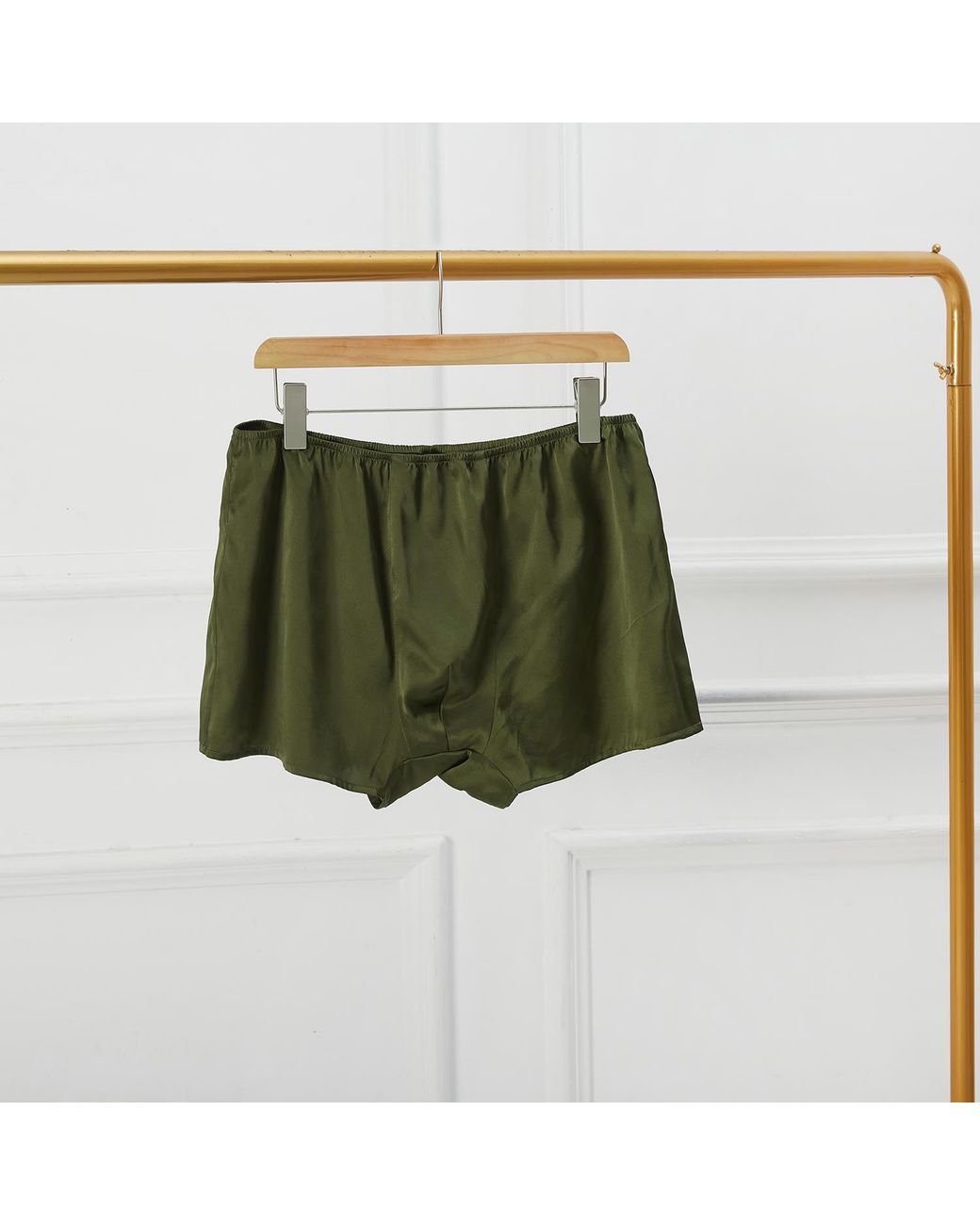 Soft Strokes Silk Green Deep Pure Mulberry Silk Trunks for men