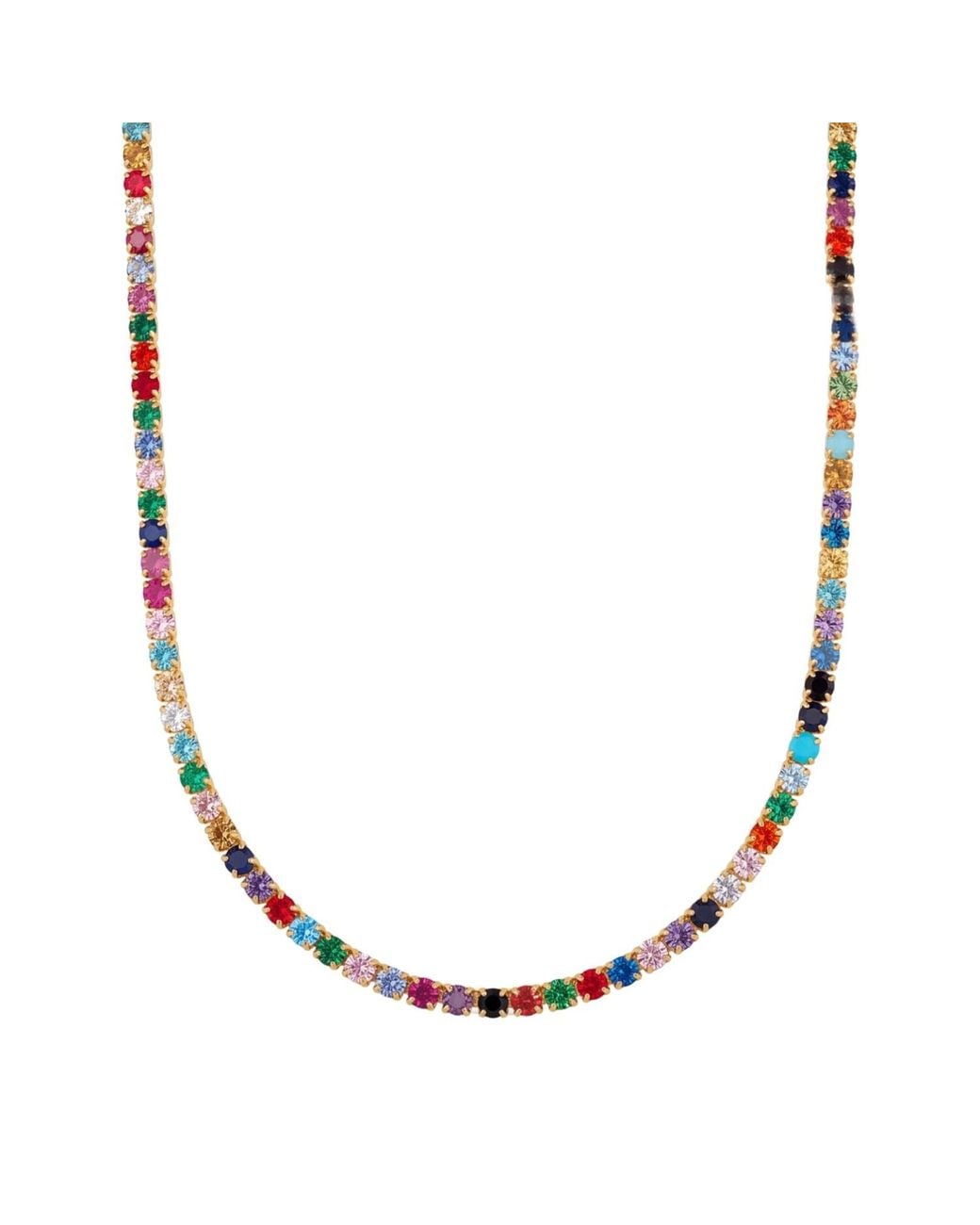 Latelita London Metallic Tennis Necklace Vibrant Cz