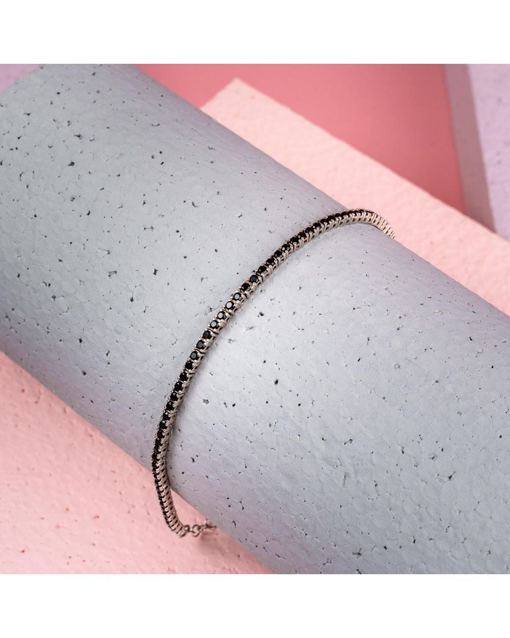 BY EDA DOGAN Black Baguette Stone Tennis Bracelet