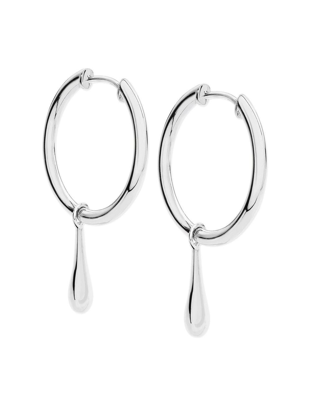 Lucy Quartermaine Metallic Solid Sterling Drop Hoops With Drop