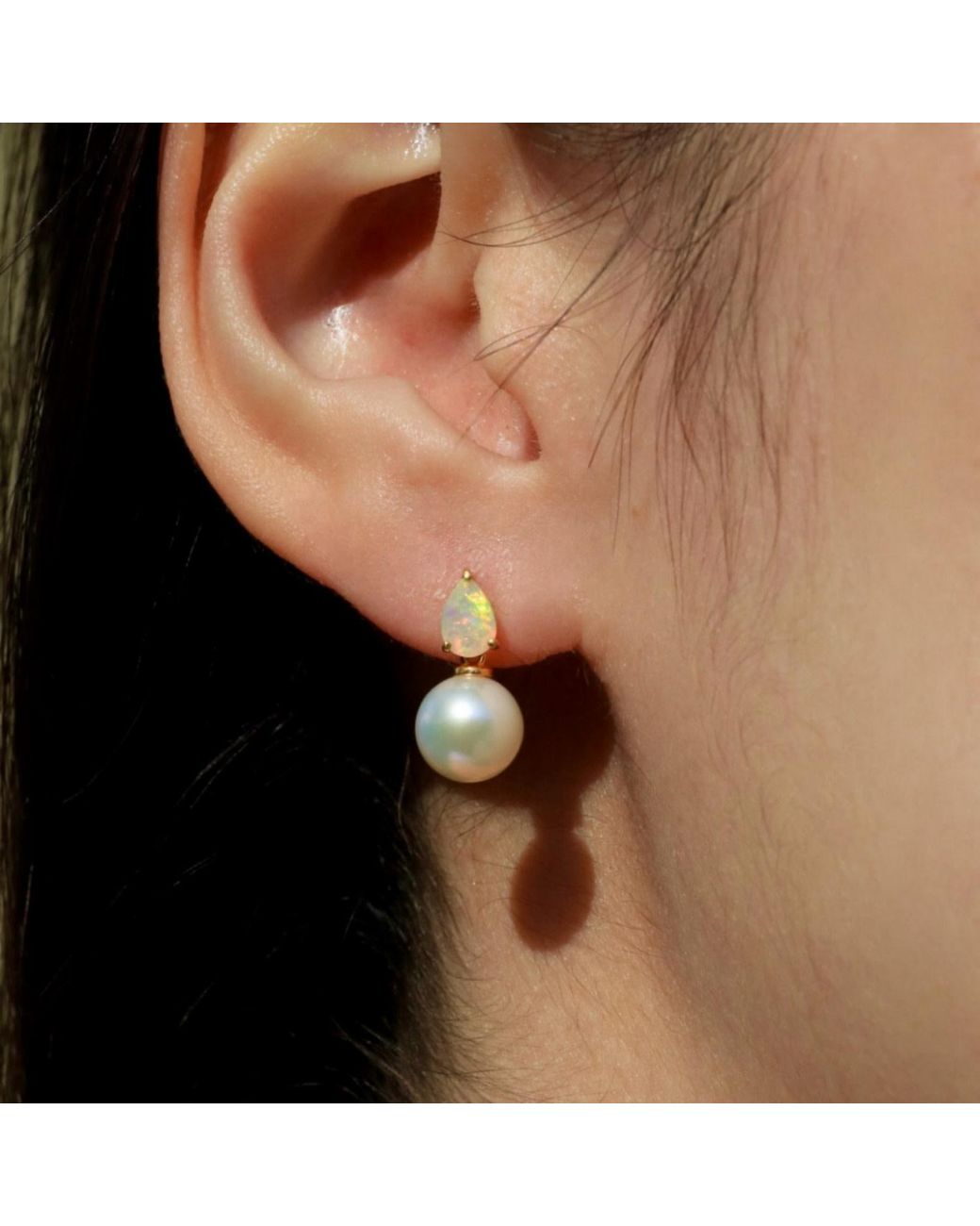 Kai Fine Jewelry Metallic Solid Natural Fire Opal & Freshwater Pearl Venus Tears Convertible Drop Earrings