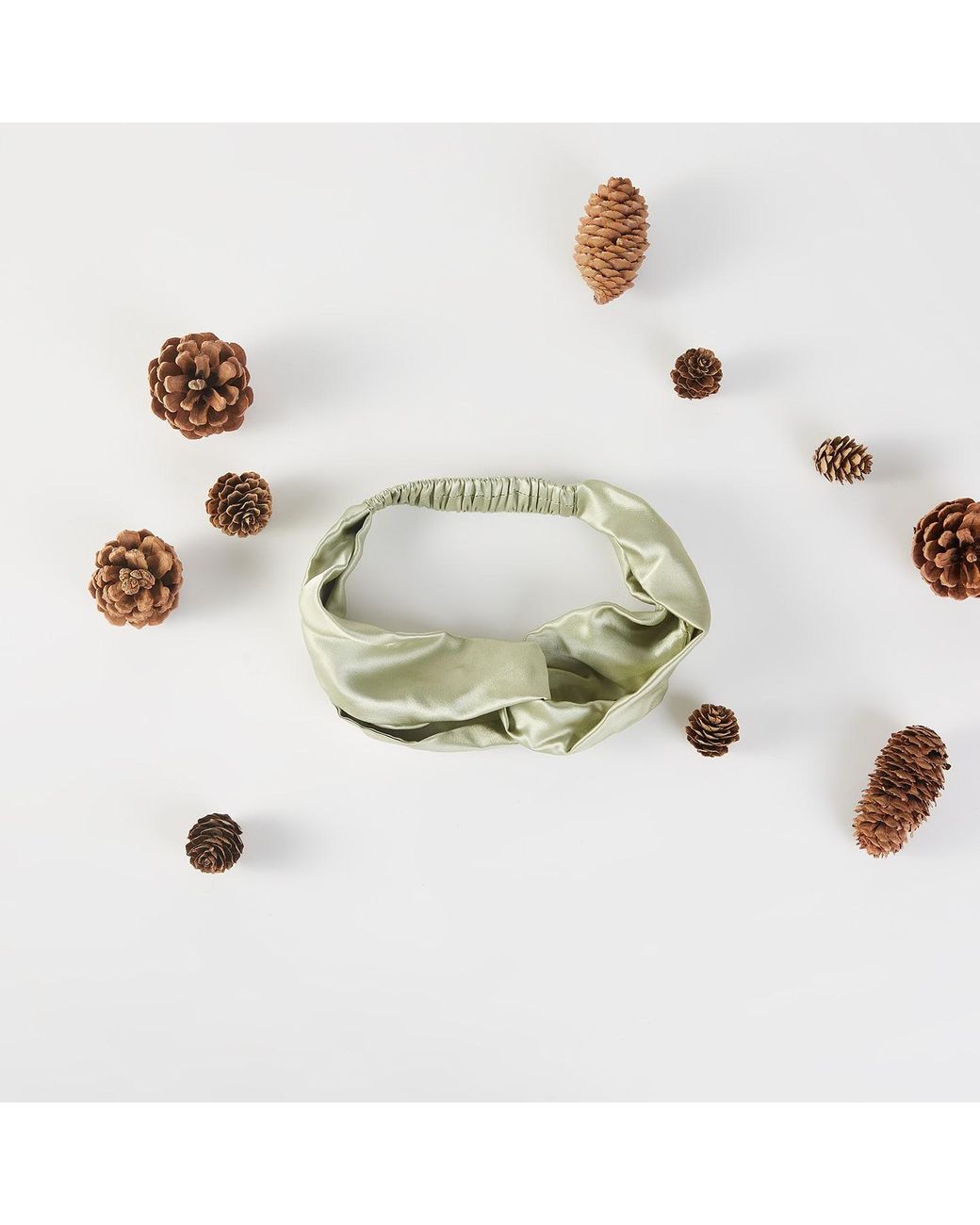 Soft Strokes Silk Green Pure Mulberry Silk Turban Style Headband