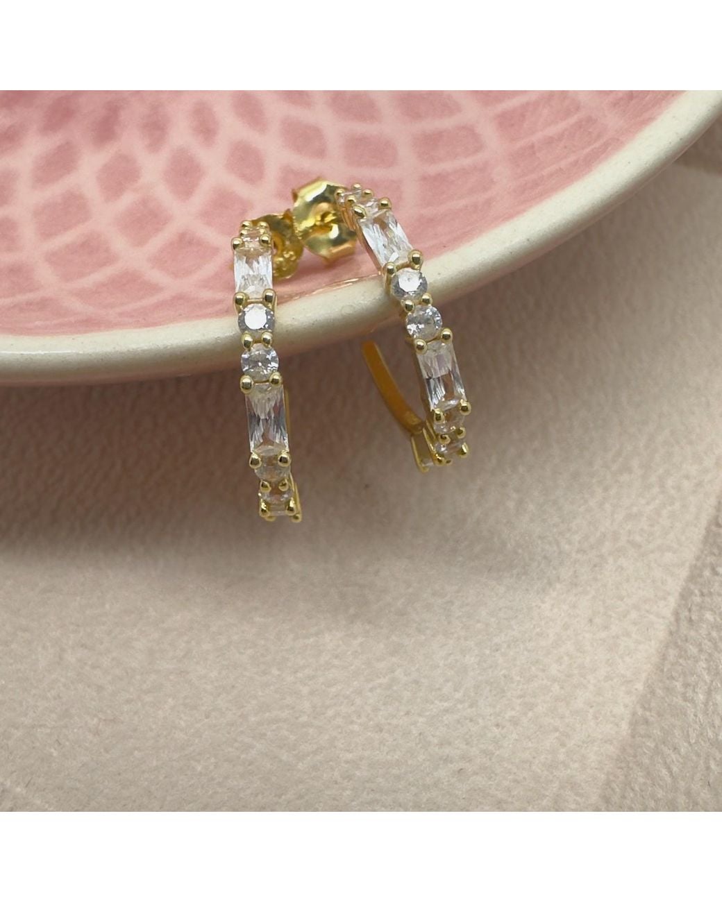 Clemence Wren Metallic Illumina Gemstone Hoop Earring