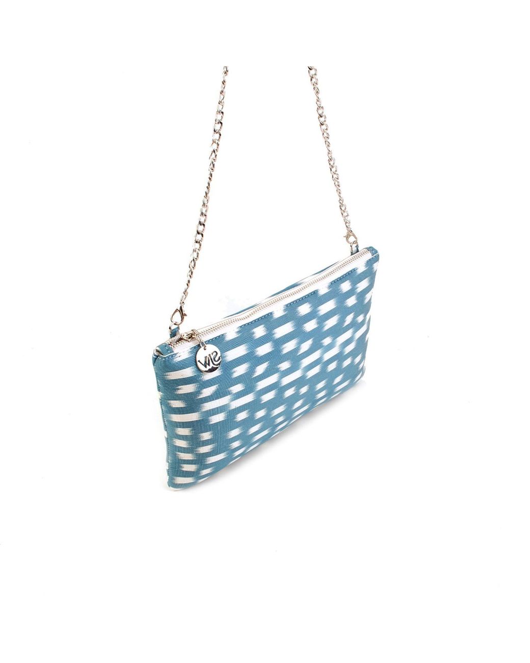 SJW BAGS LONDON Blue Aquila Ikat Clutch Bag