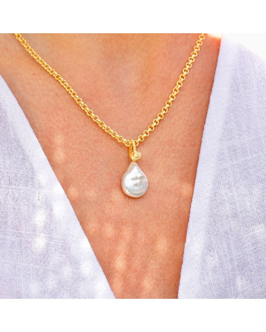 With Love Darling Metallic Paloma Pearl Necklace