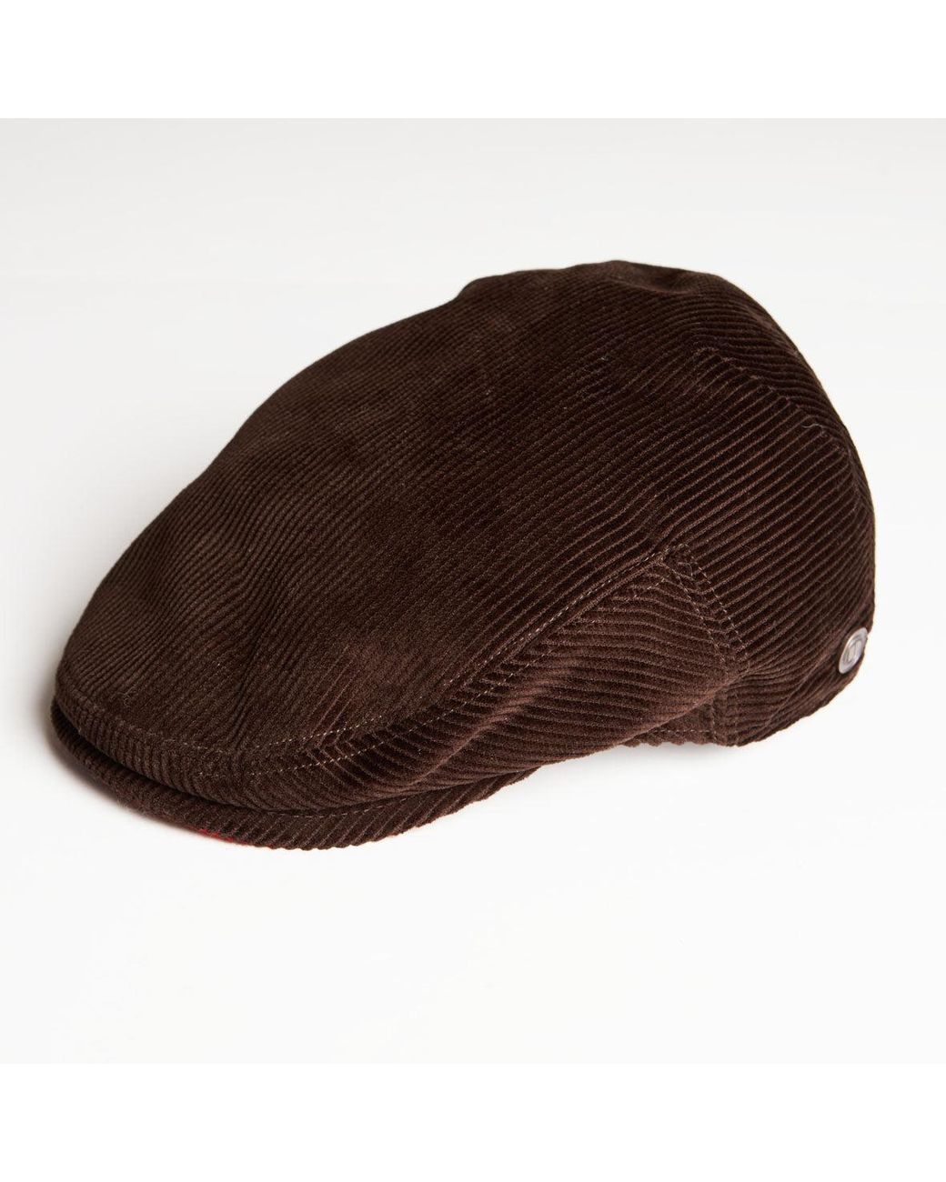 Dasmarca Hats Brown Dylan Italian Cord Flat Cap for men