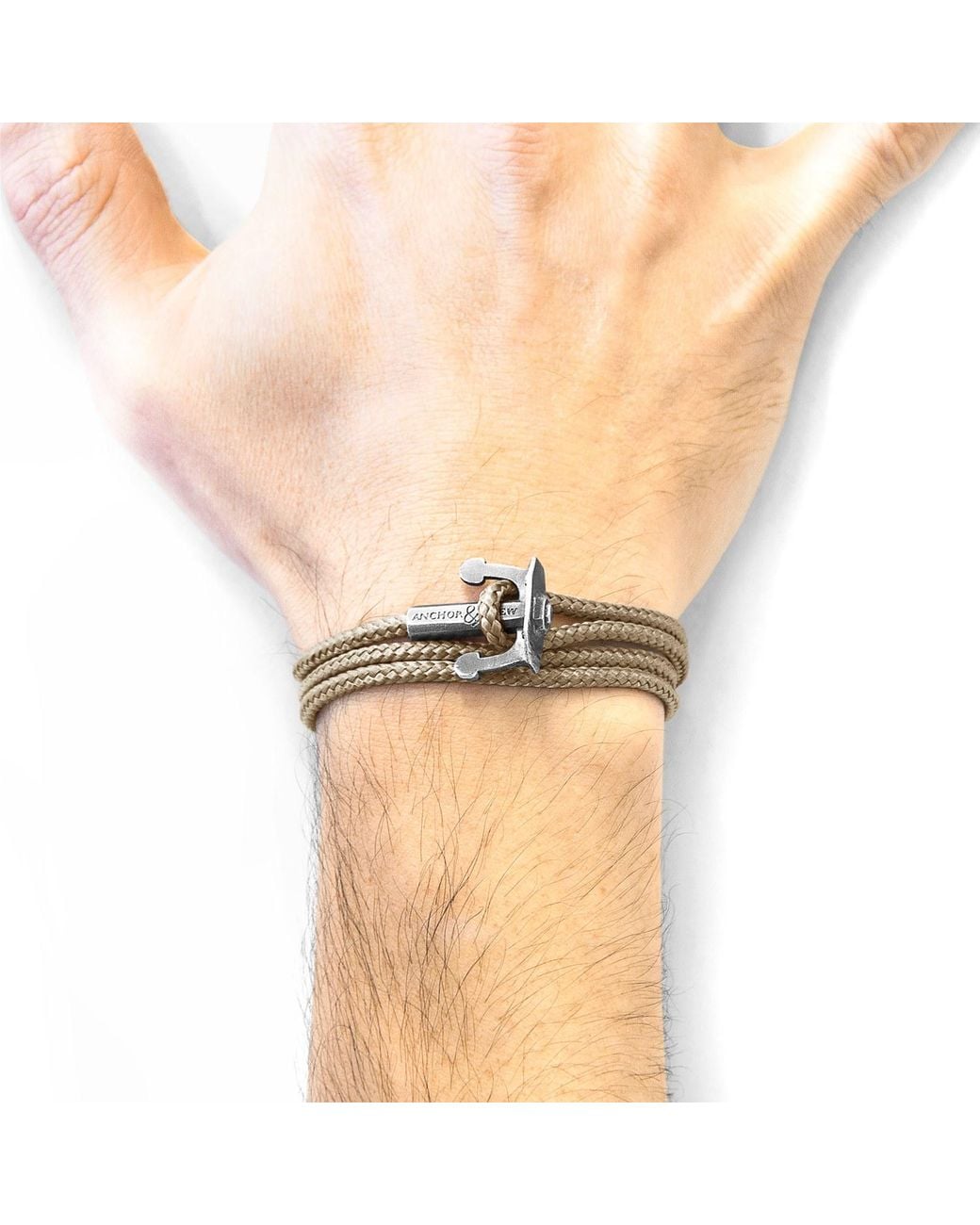Anchor and Crew Metallic Sand Union Anchor & Rope Bracelet for men
