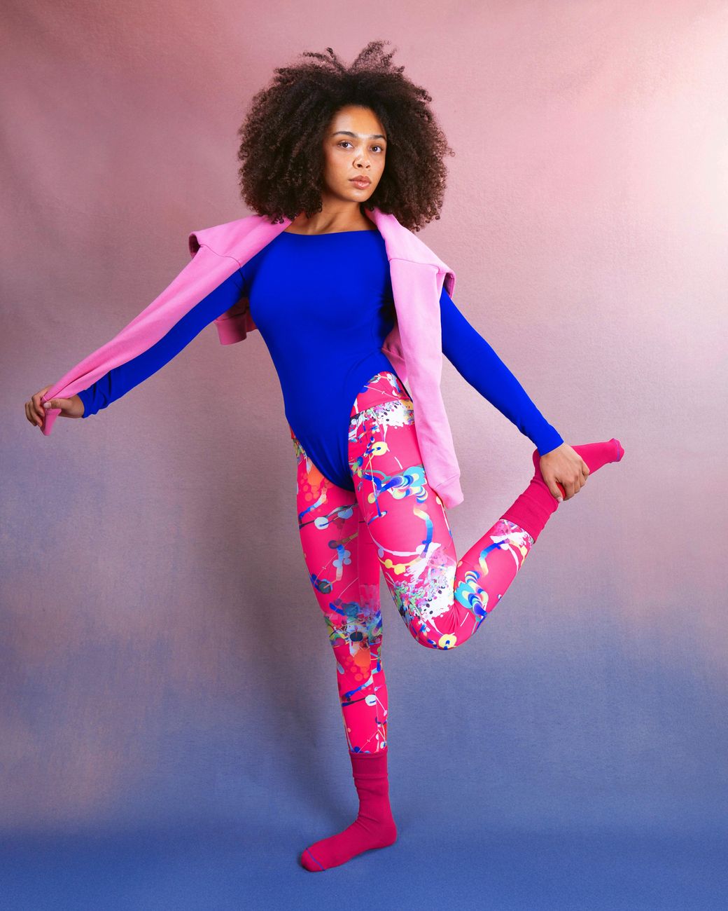Lilia Munn Pink High Waisted Leggings –