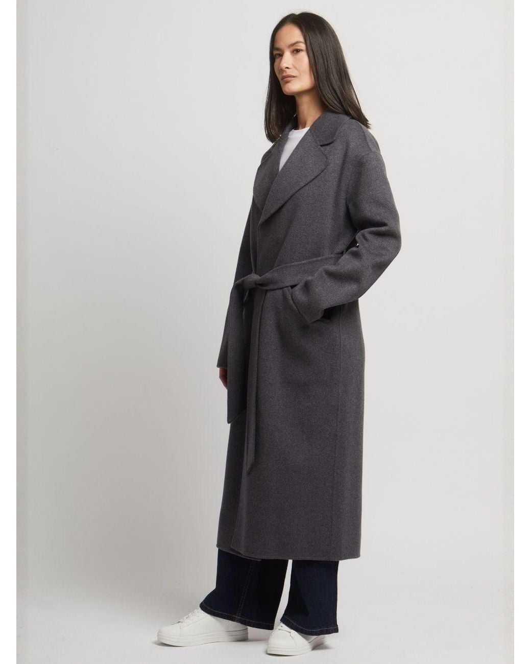 Guards London Gray Kelly Belted Wool Cashmere Long Coat