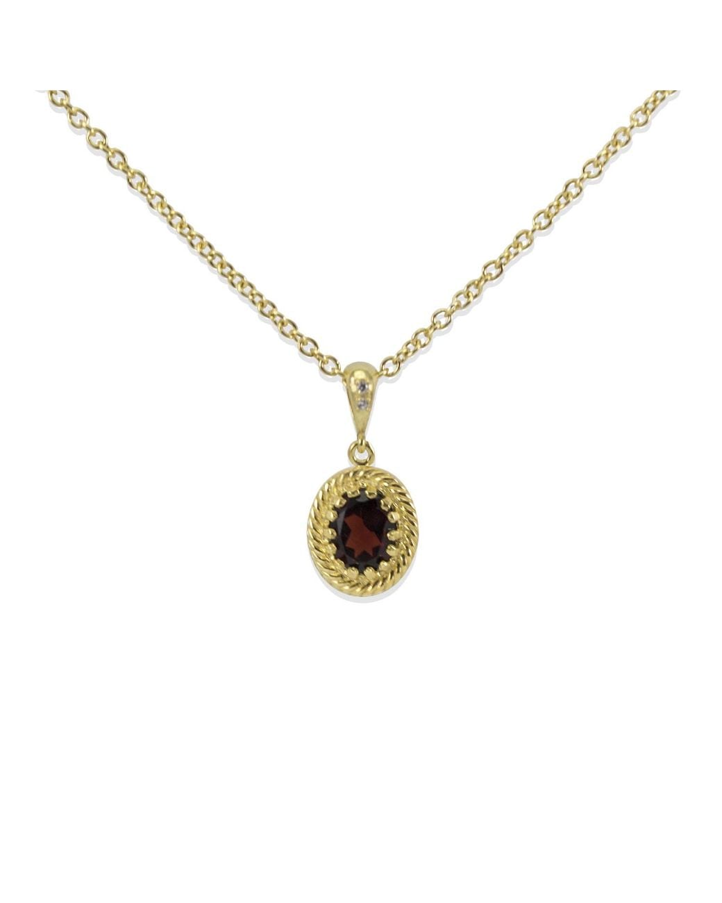 Vintouch Italy Metallic Luccichio Garnet Pendant Necklace