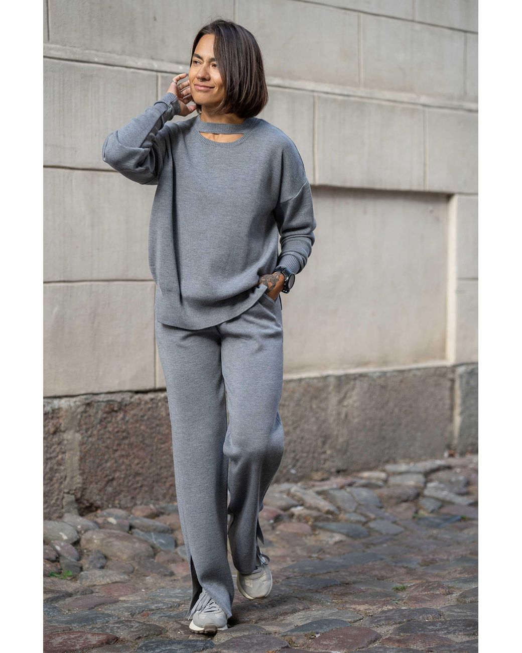 SALANIDA Gray Ora & Rotondo 100% Merino Co-Ord
