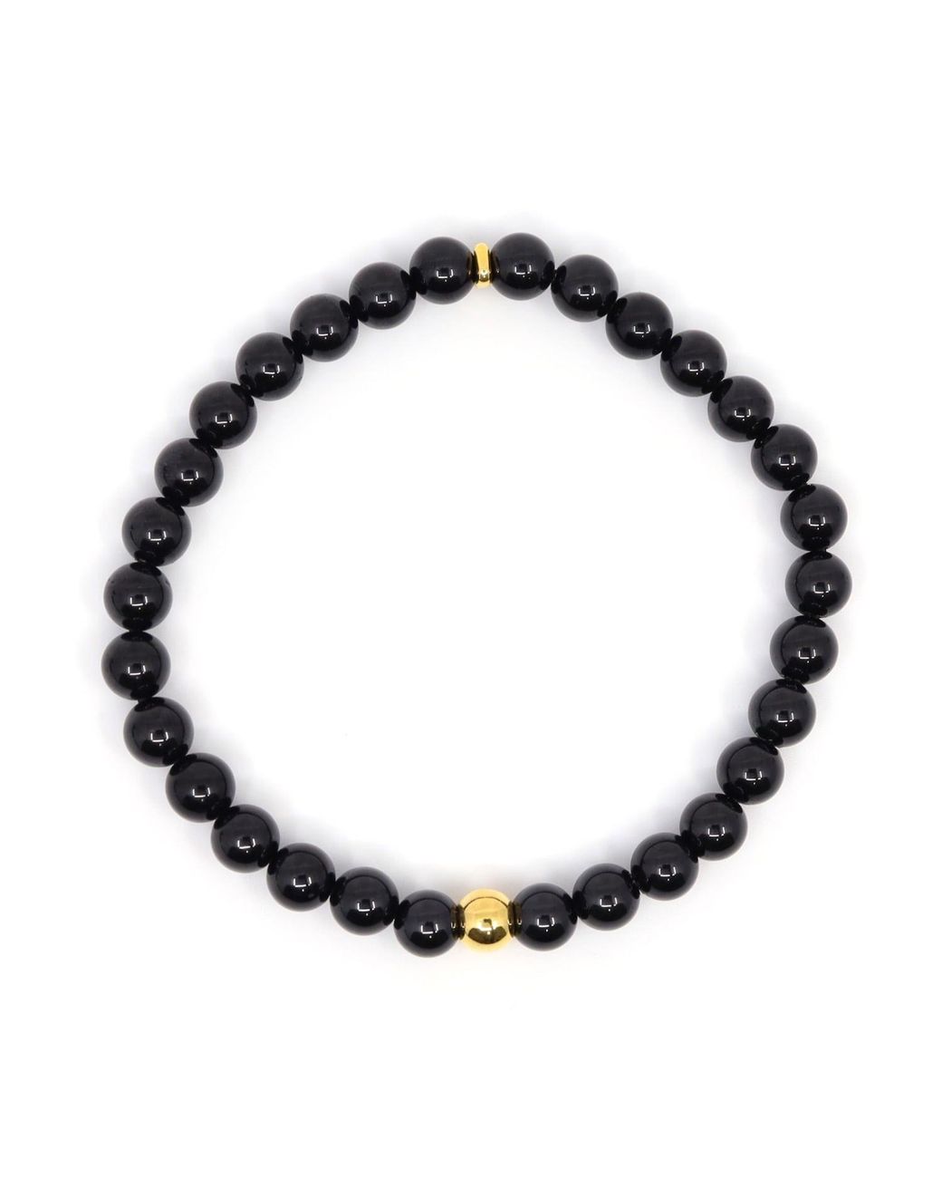 Shar Oke Black Spinel & 24K Pure Ball Bracelet for men