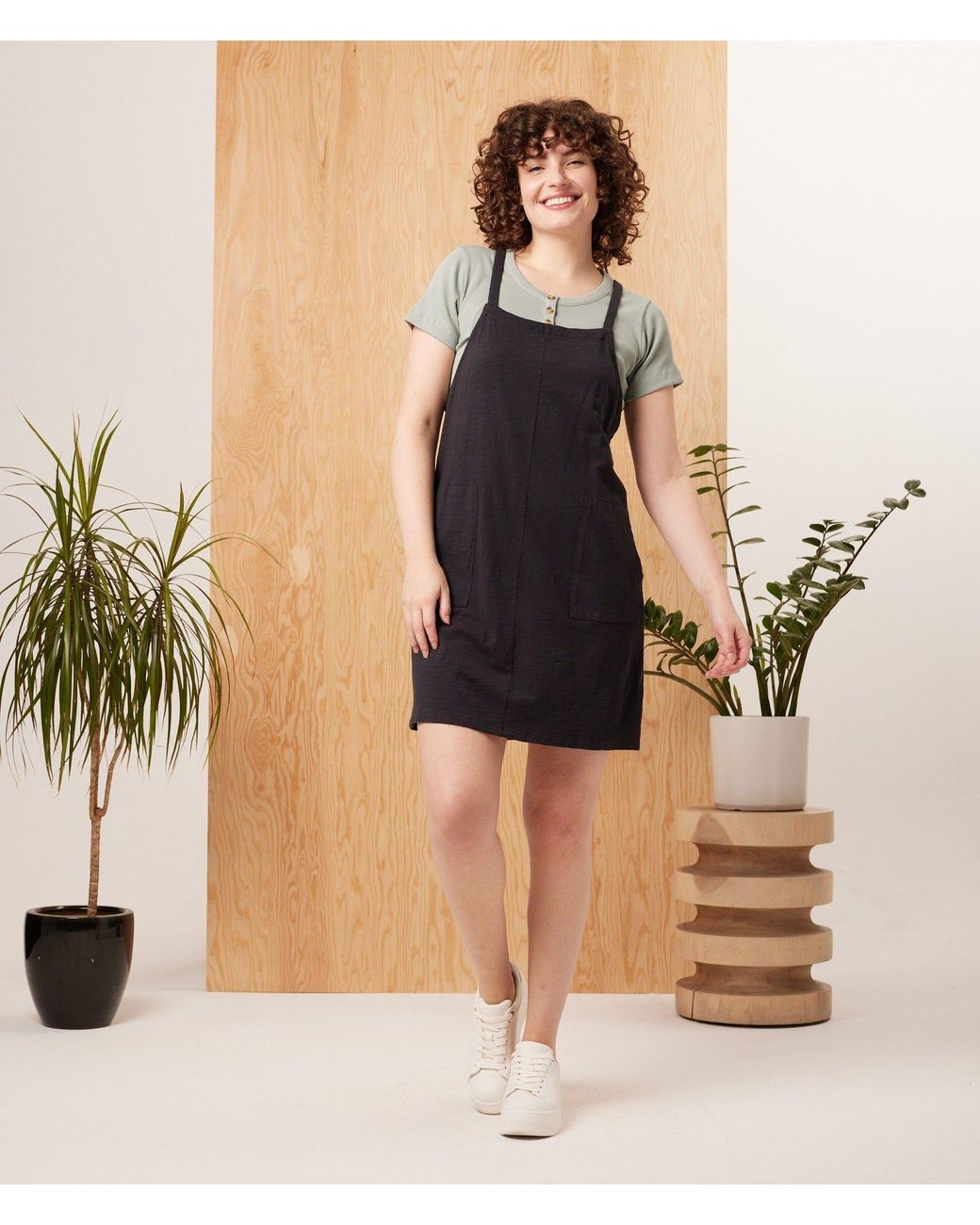 Known Supply Blue Overall Cotton Dress