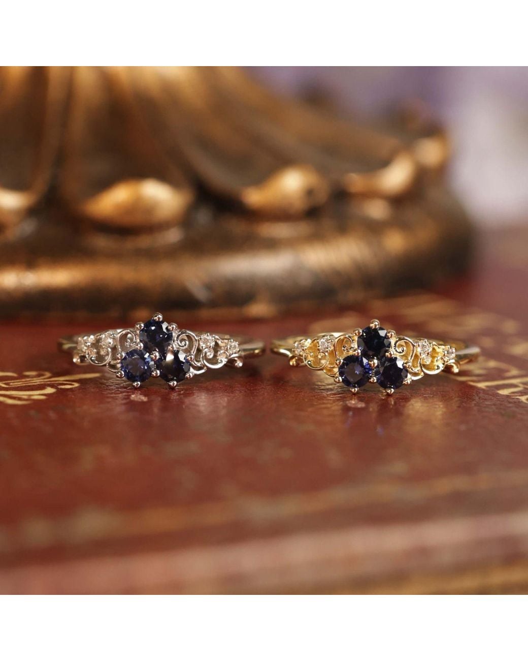 Azura Jewelry New York Blue Sapphire Of The Waterborn Ring Vermeil