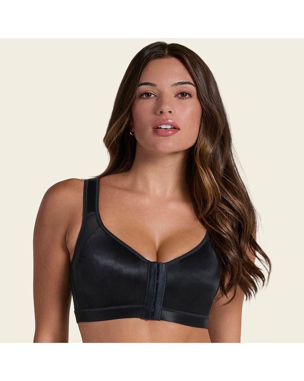 Leonisa Black Unlined Wireless Posture Corrector Bra