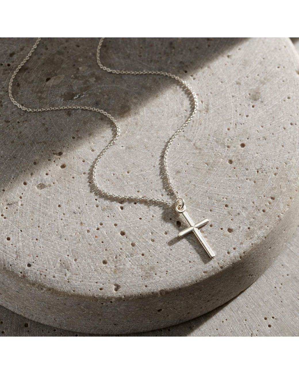 Posh Totty Designs Metallic Slim Cross Pendant Necklace for men