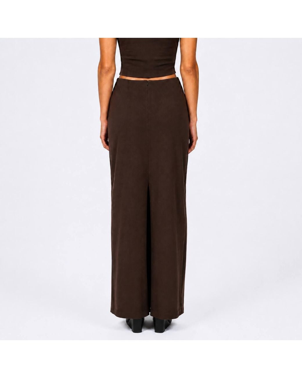 Elamins Brown Maxi Skirt Charcoal
