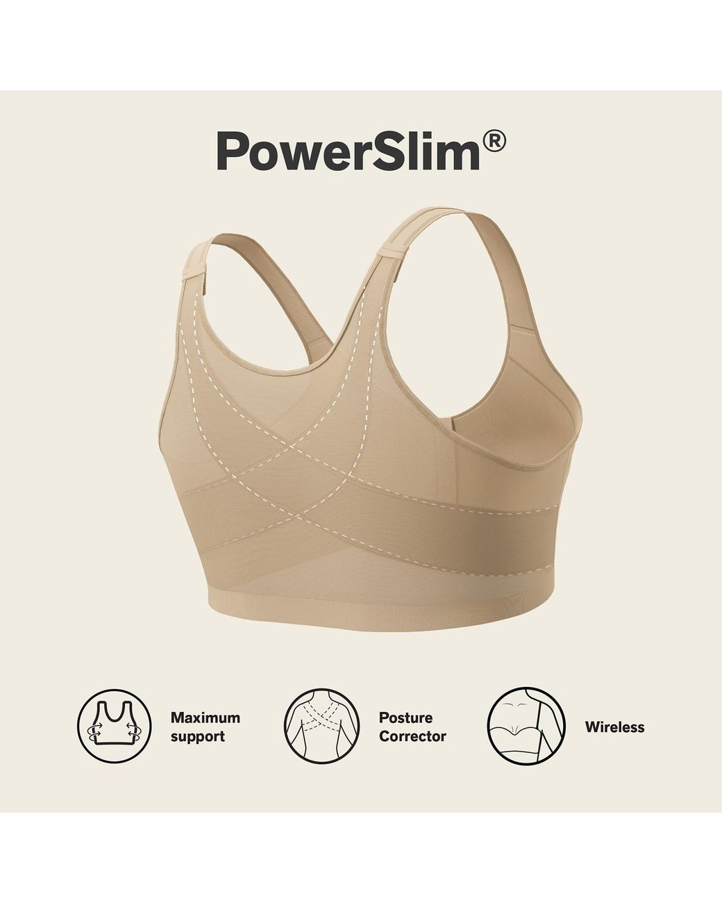 Leonisa Natural Neutrals Unlined Wireless Posture Corrector Bra