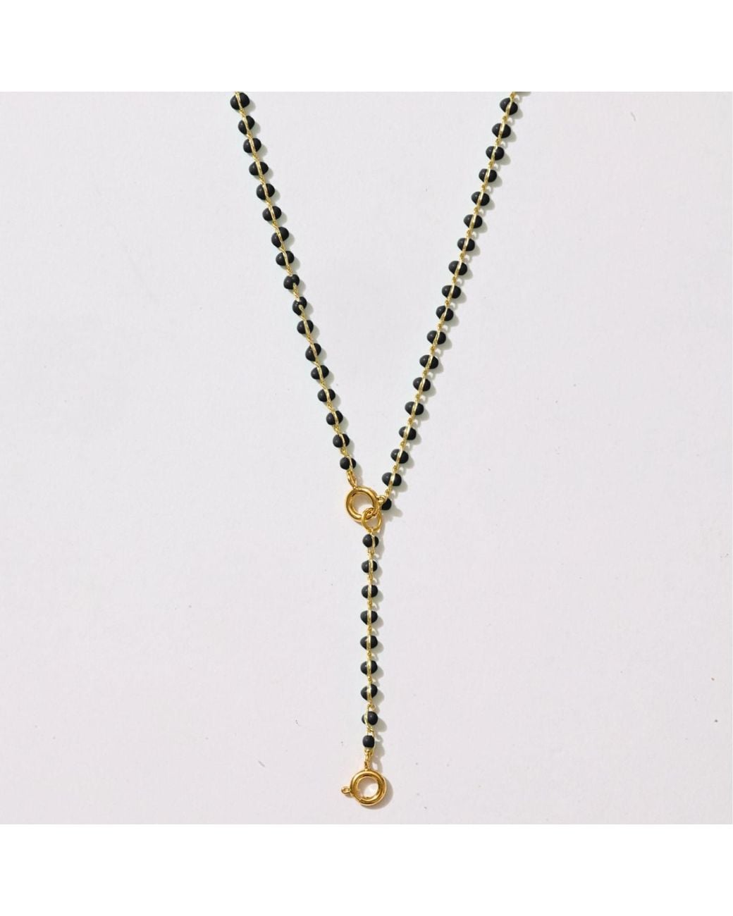 Alexie of Athens Metallic Enamel Strand Drop Chain Charm Necklace