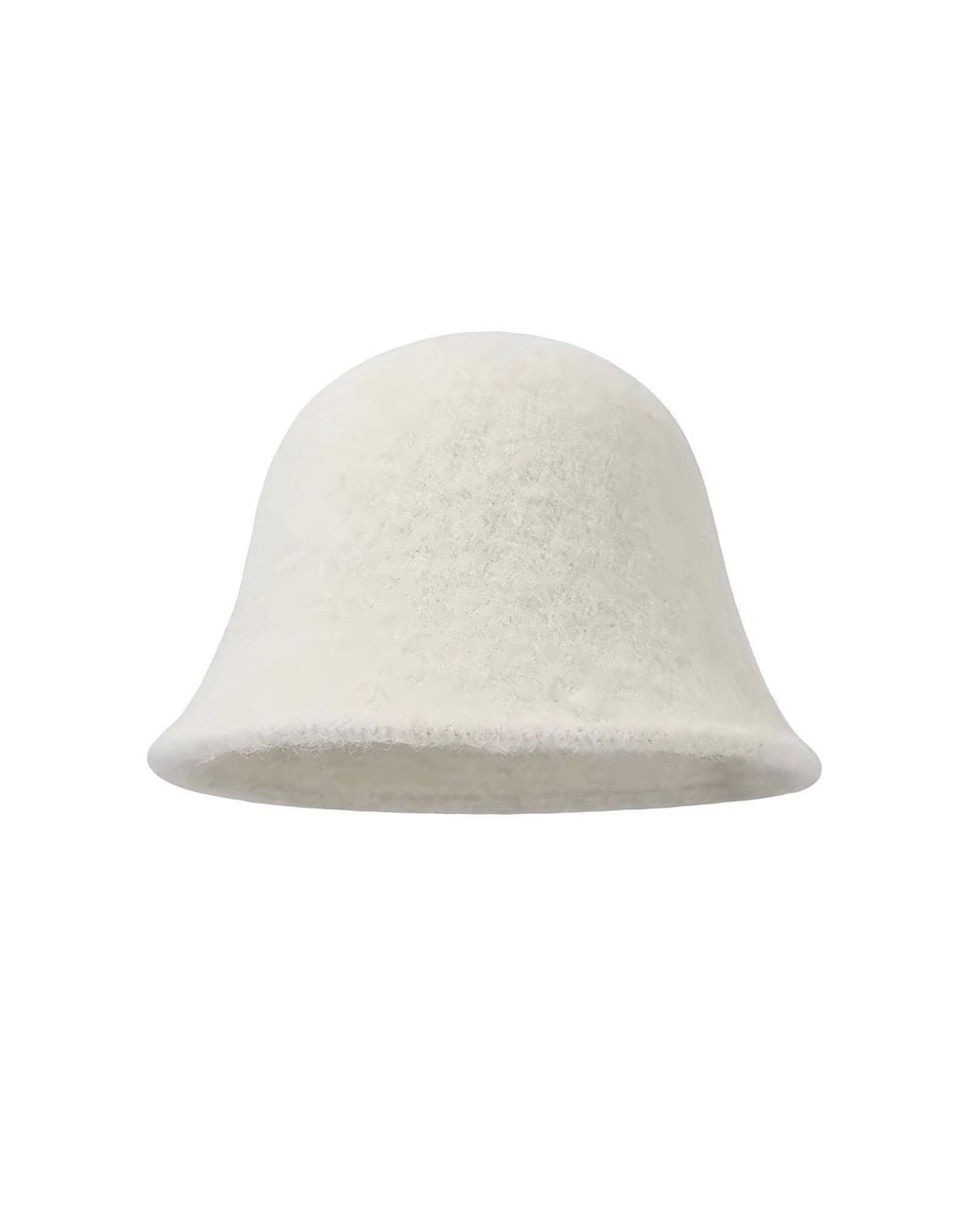 London Atelier Byproduct White Wool Cloche Bucket Hat