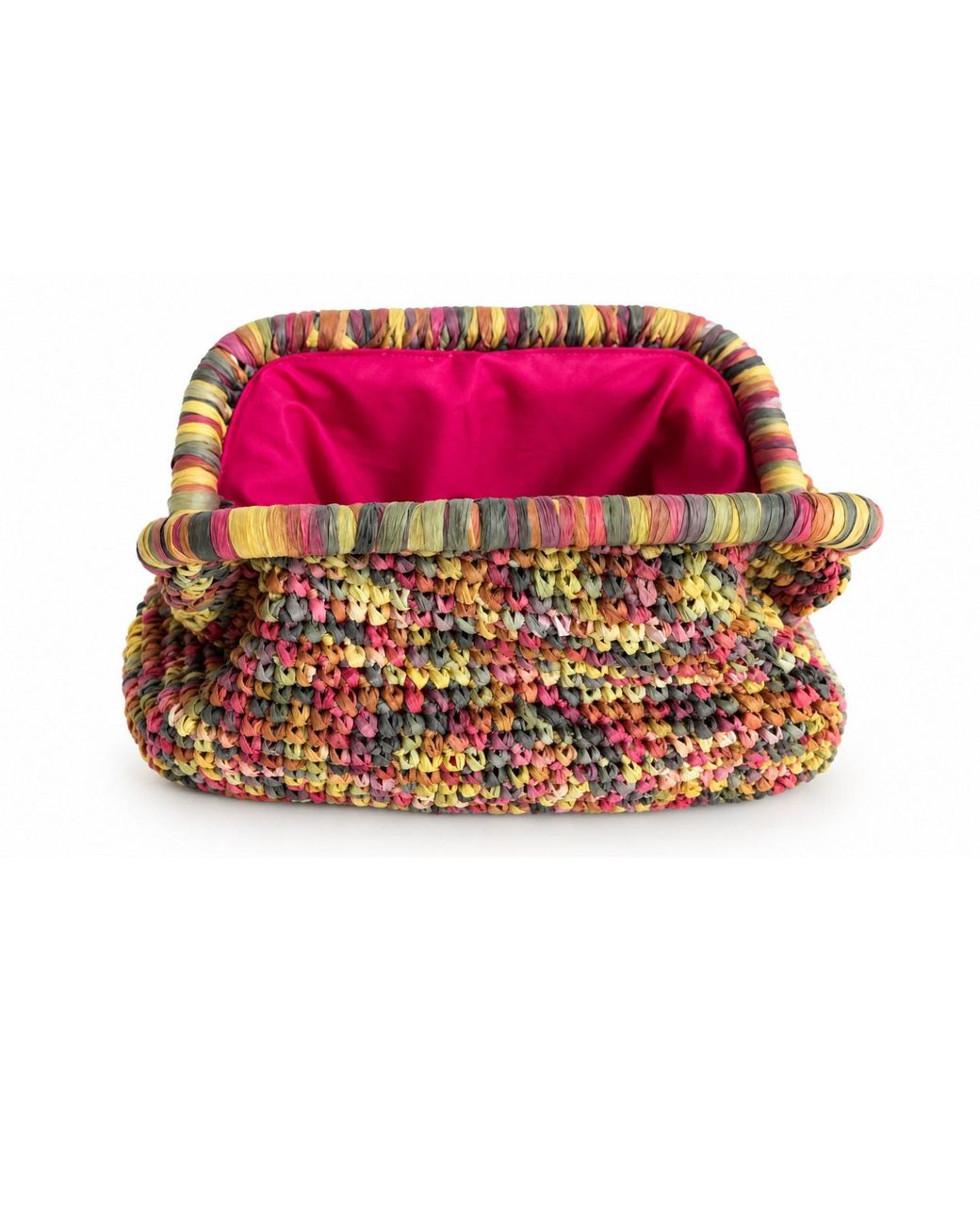 Nuvv Collection Red Handmade Multicolour Paper Yarn Clutch Bag