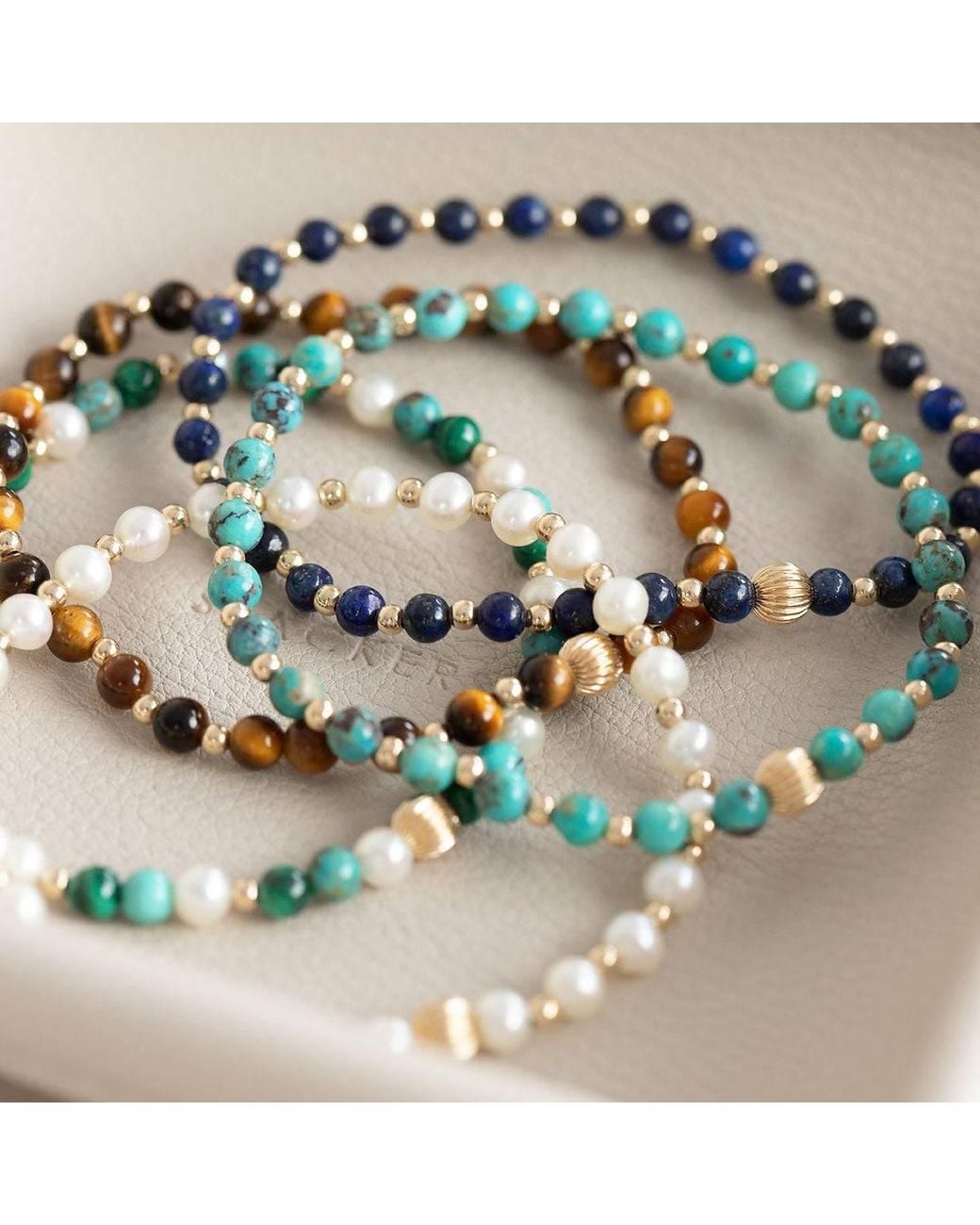 Becket + Quill Blue Stretch Bracelet