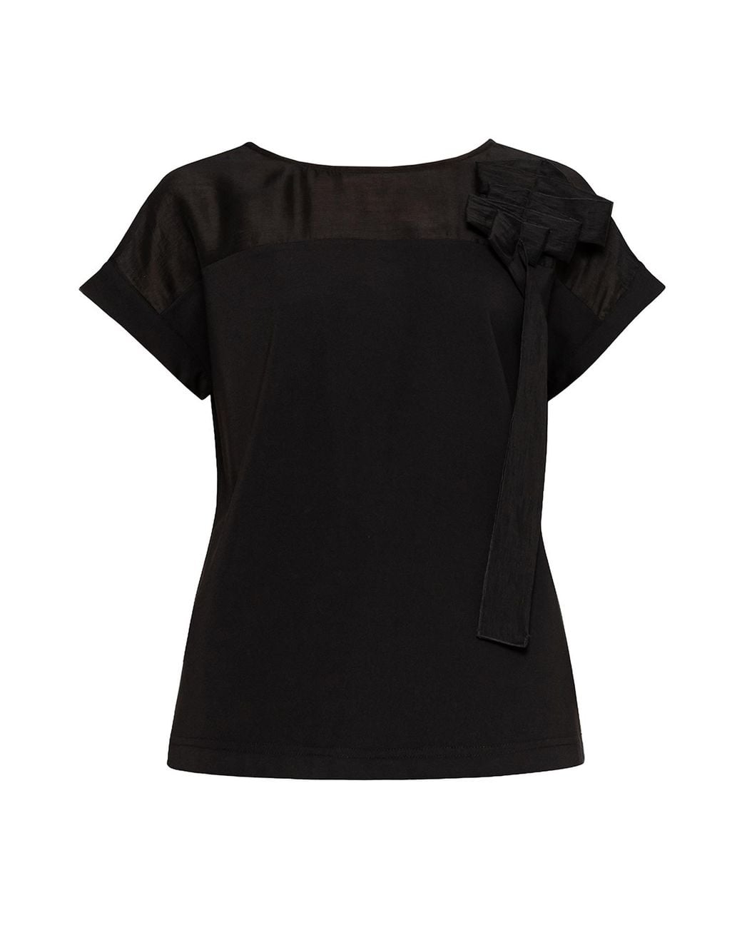 Nissa Black Bow-Detail Top