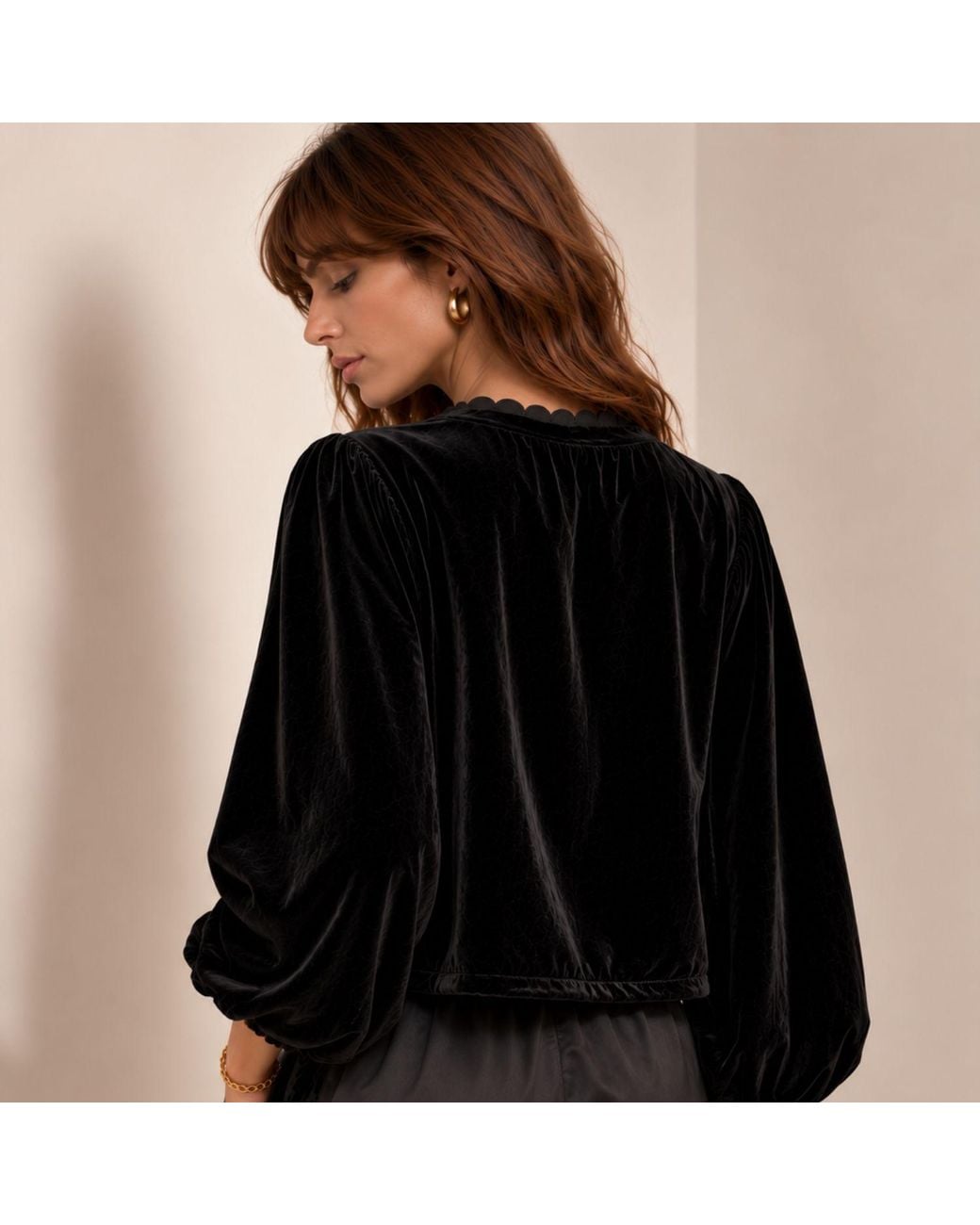 Luella Fashion Black Bari Velvet Jacket