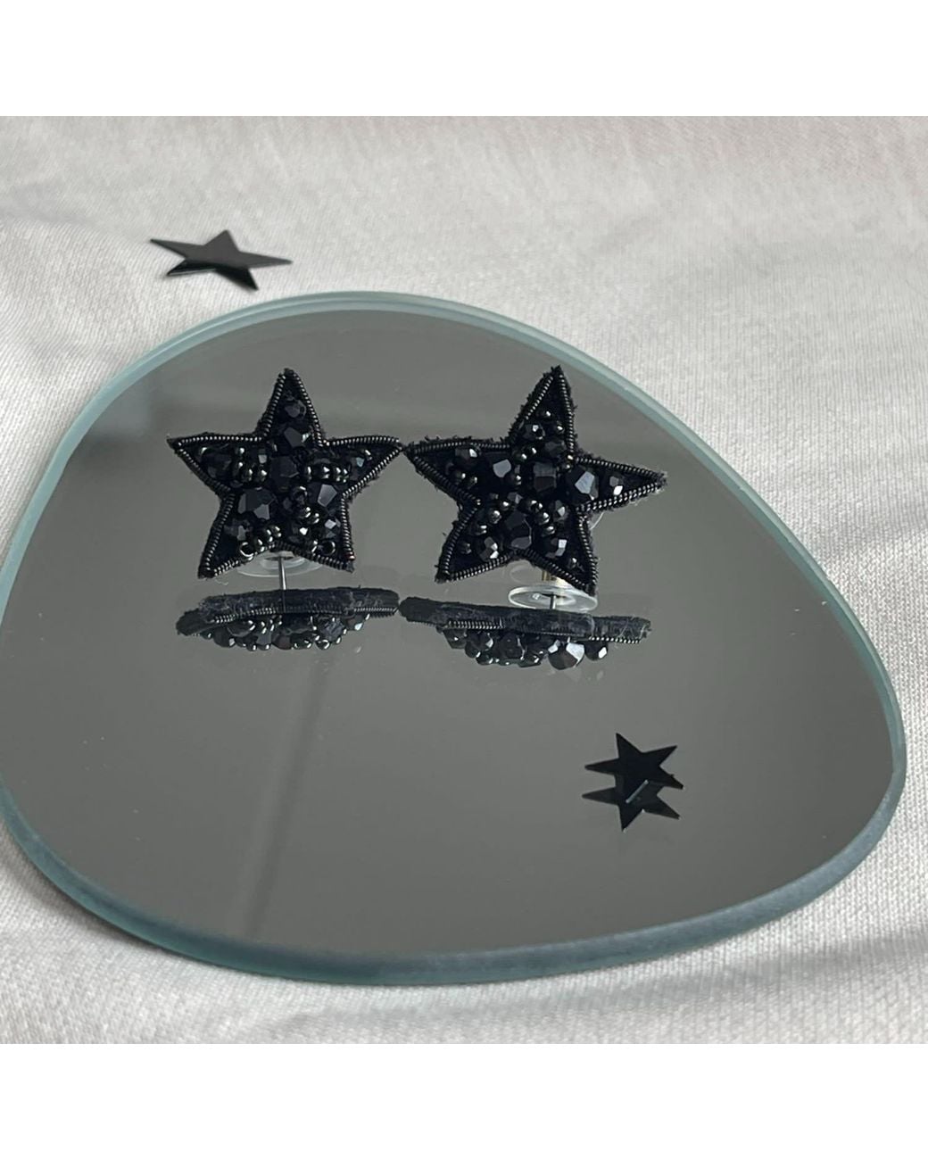 VETKA Black Star Stud Earrings – Starlit Whisper
