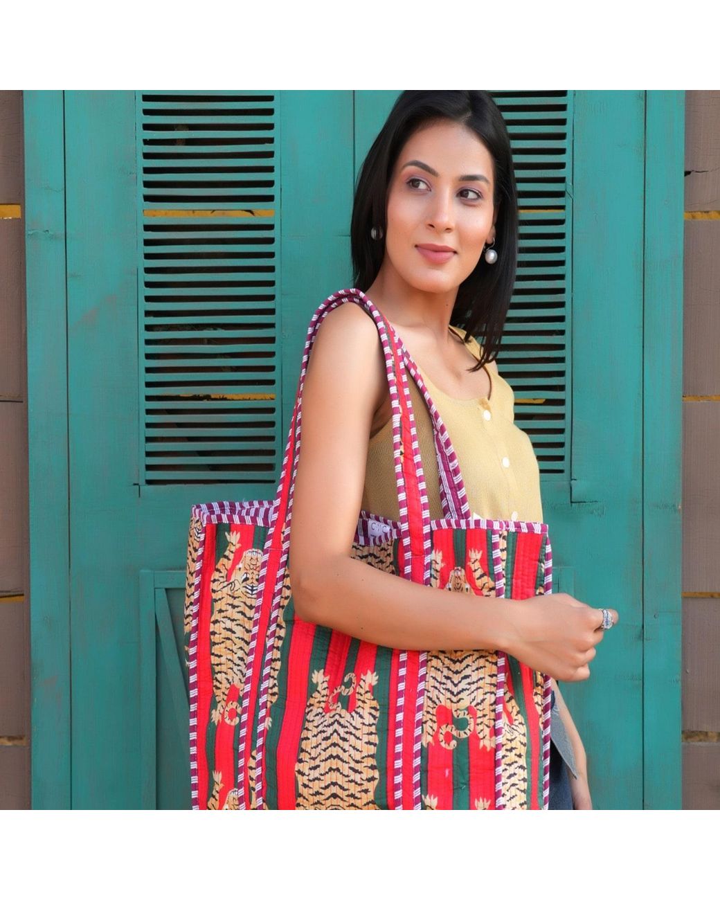 Conscious Yoga Collective Red The Ultimate Tibetan Tiger Tote