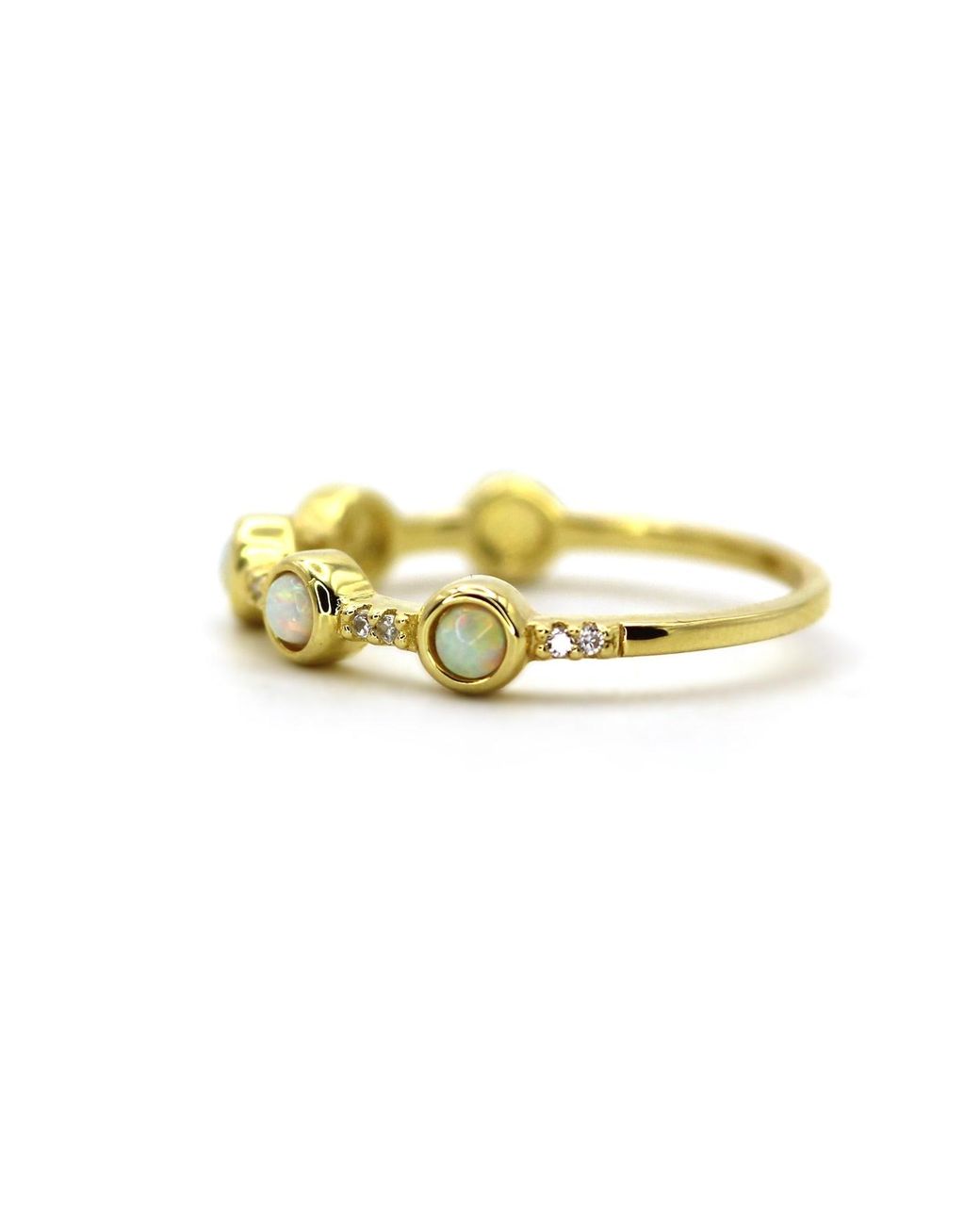 VicStoneNYC Fine Jewelry Metallic Luna Opal Diamond Ring