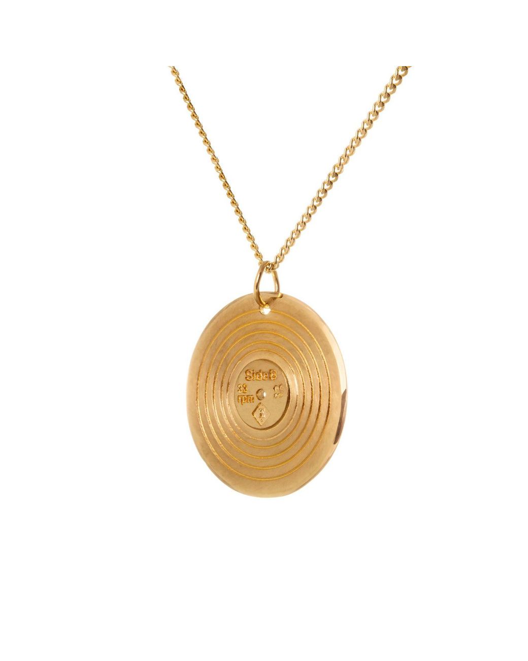 Edge Only Metallic Vinyl Pendant 18Ct Vermeil for men