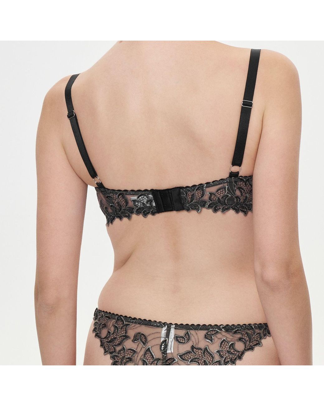 Daily Underwear Black Adjustable Brazilian Panties Ivory