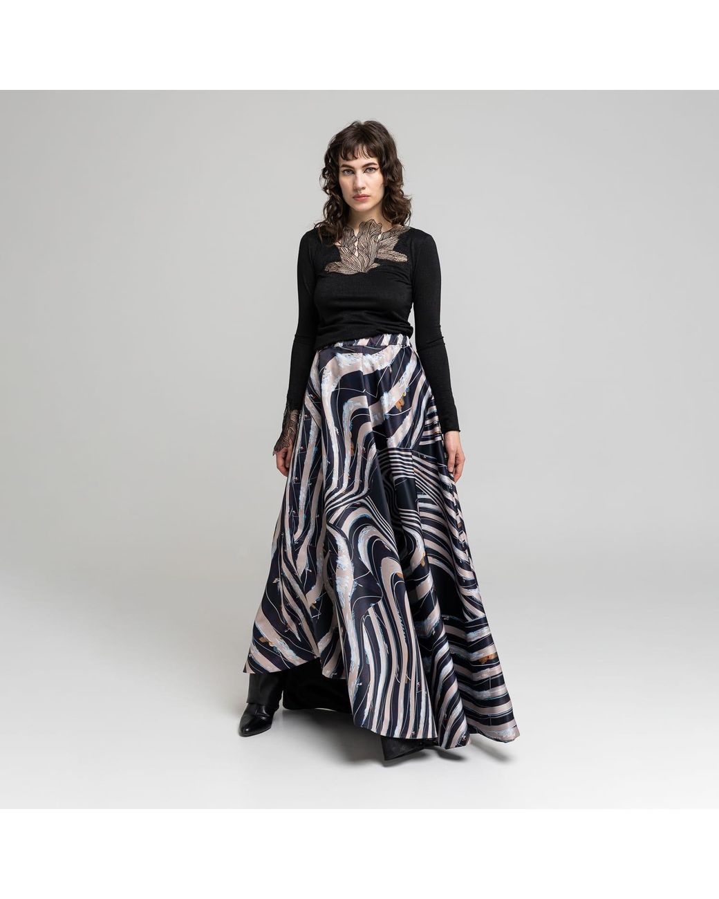 ARTISTA Blue Thia A-Line Maxi Skirt