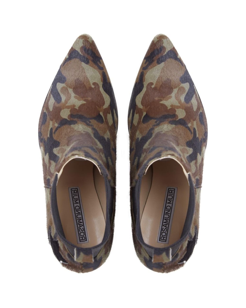 Rosamund Muir London Brown Felixa Camouflage Calf Hair With Star Ankle Boots